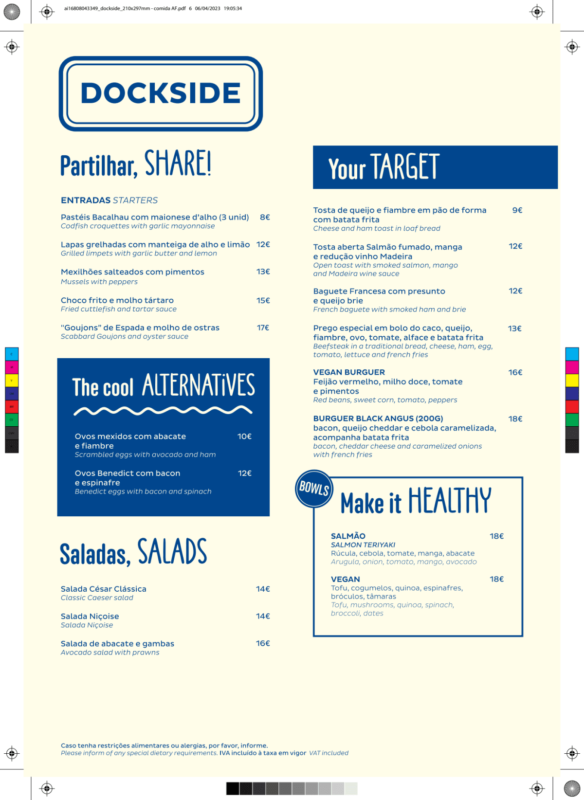 Carte et Menus 2024 Dockside à Funchal TheFork