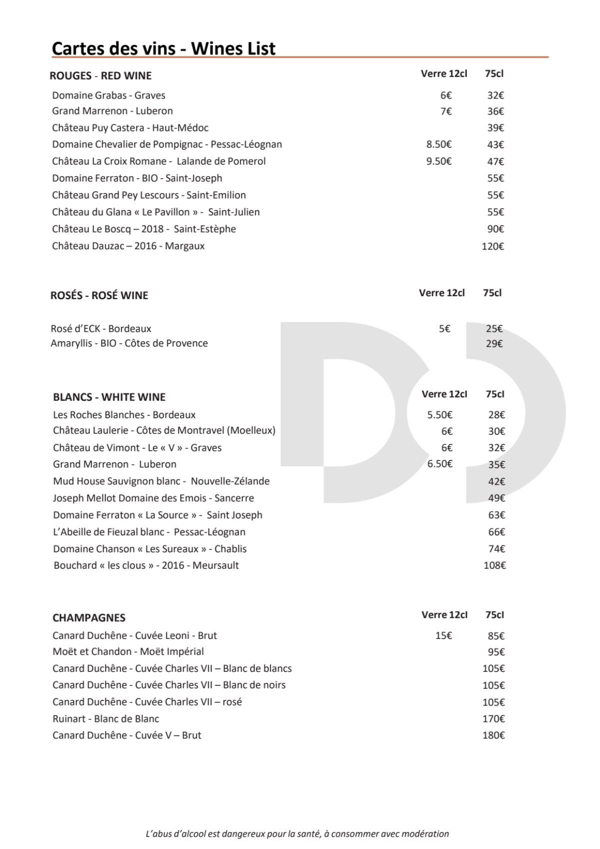 Carte et Menus 2023 Wellman Restaurant à Bordeaux TheFork