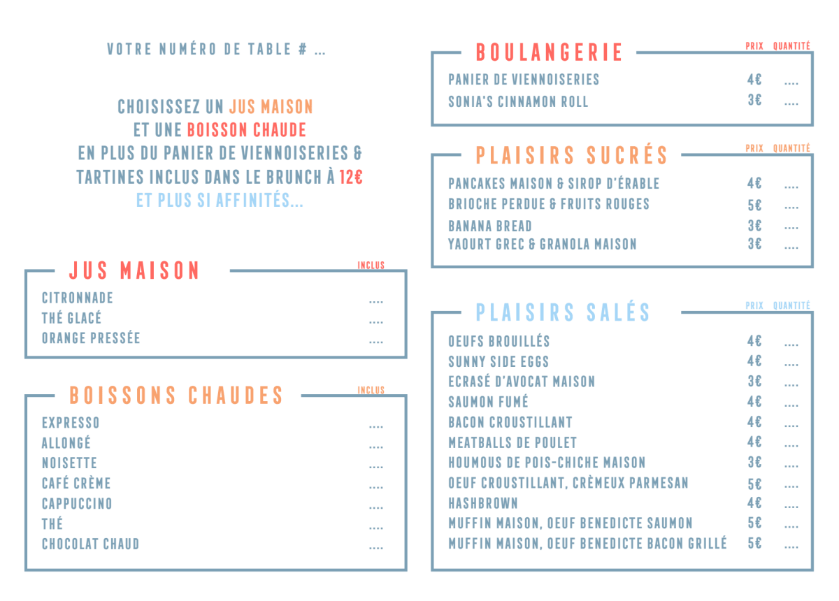 Vincennes Sauvage menu