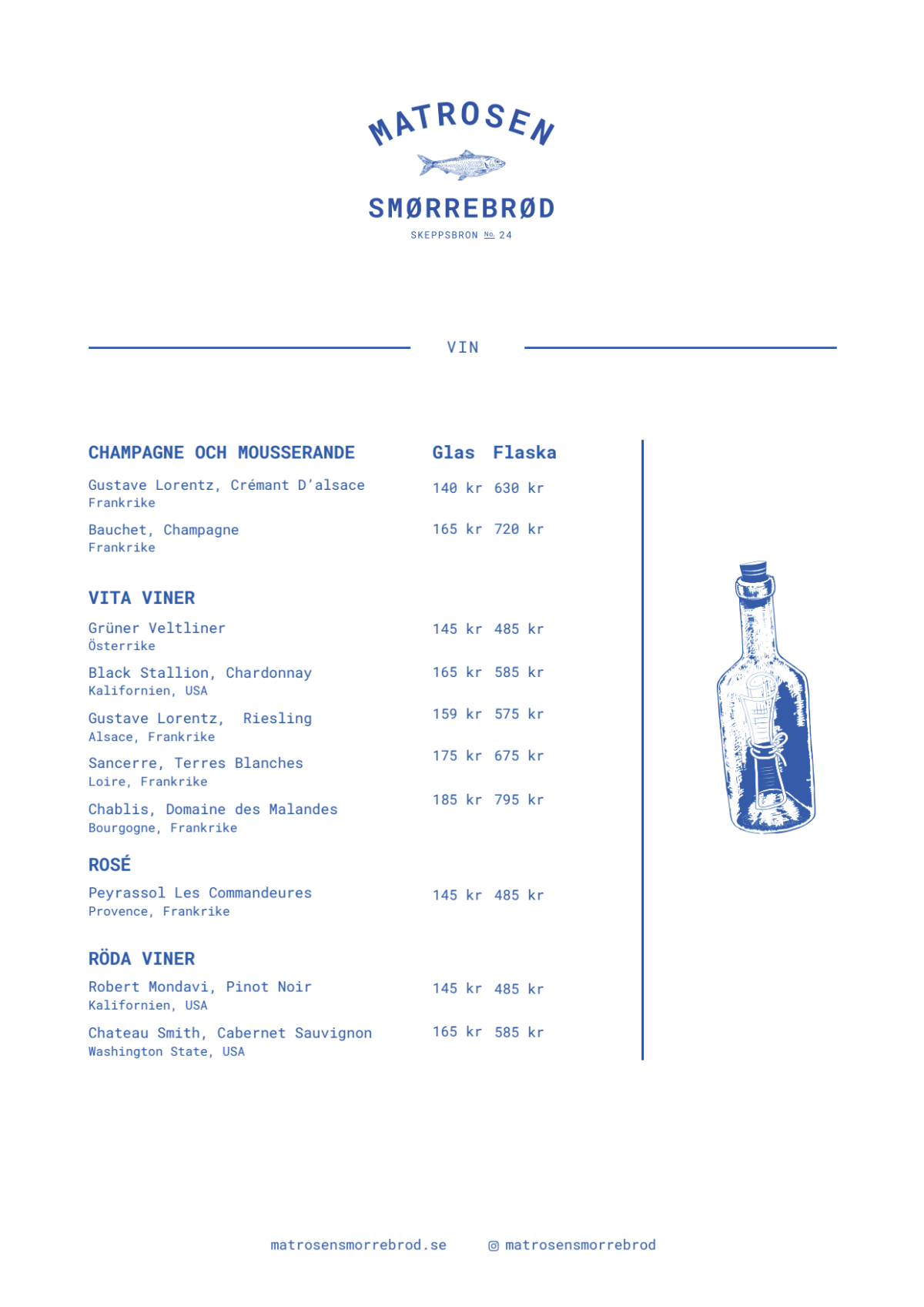 Matrosens Smörrebröd menu