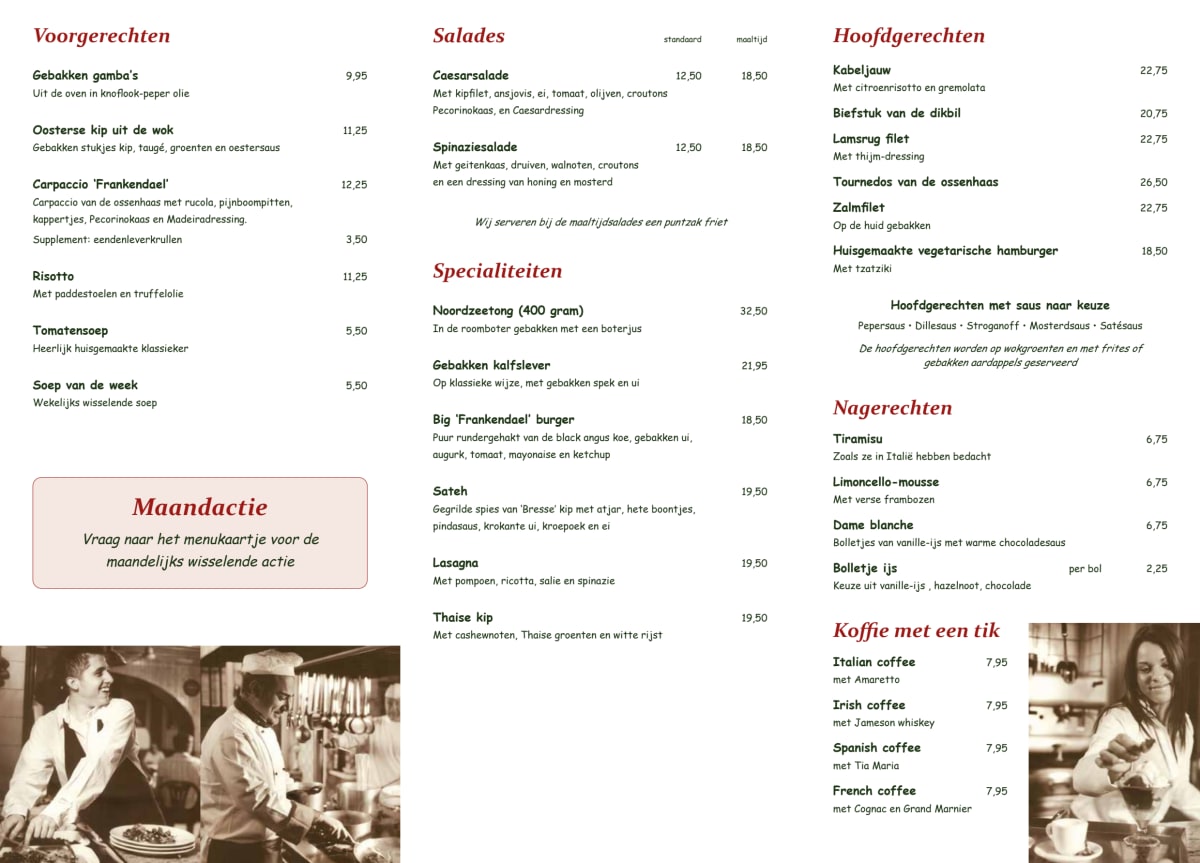 Grand Cafe Frankendael menu