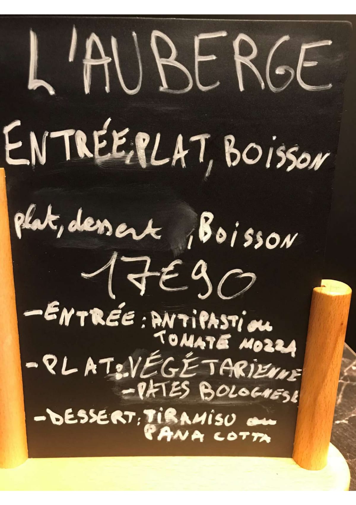 L'Auberge Calabraise menu