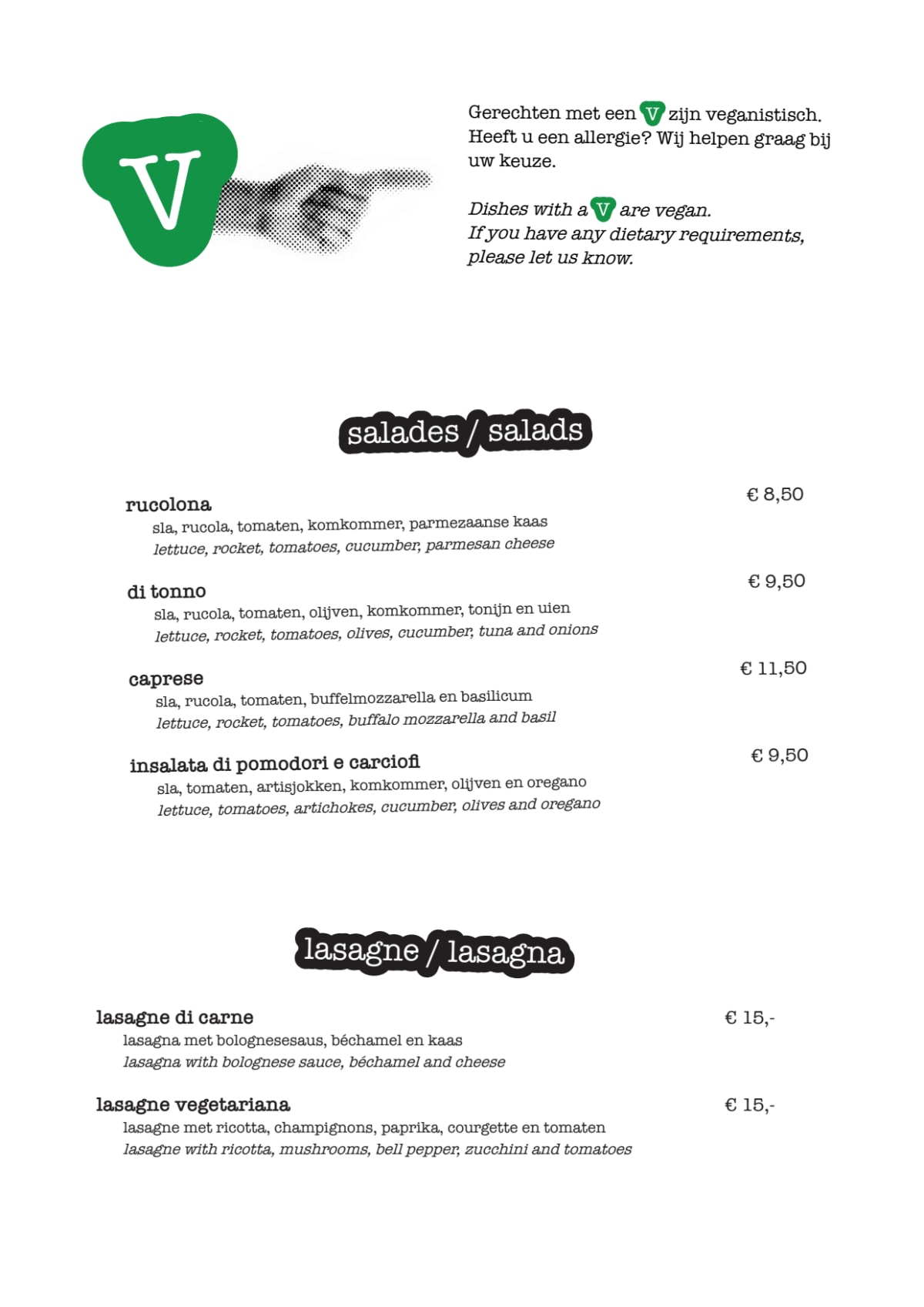 Pizza Taxi da Paolo & Seba menu