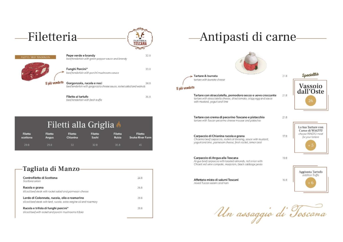 Carte et Menus 2024 Trattoria Dall'Oste Jesolo à Lido di Jesolo