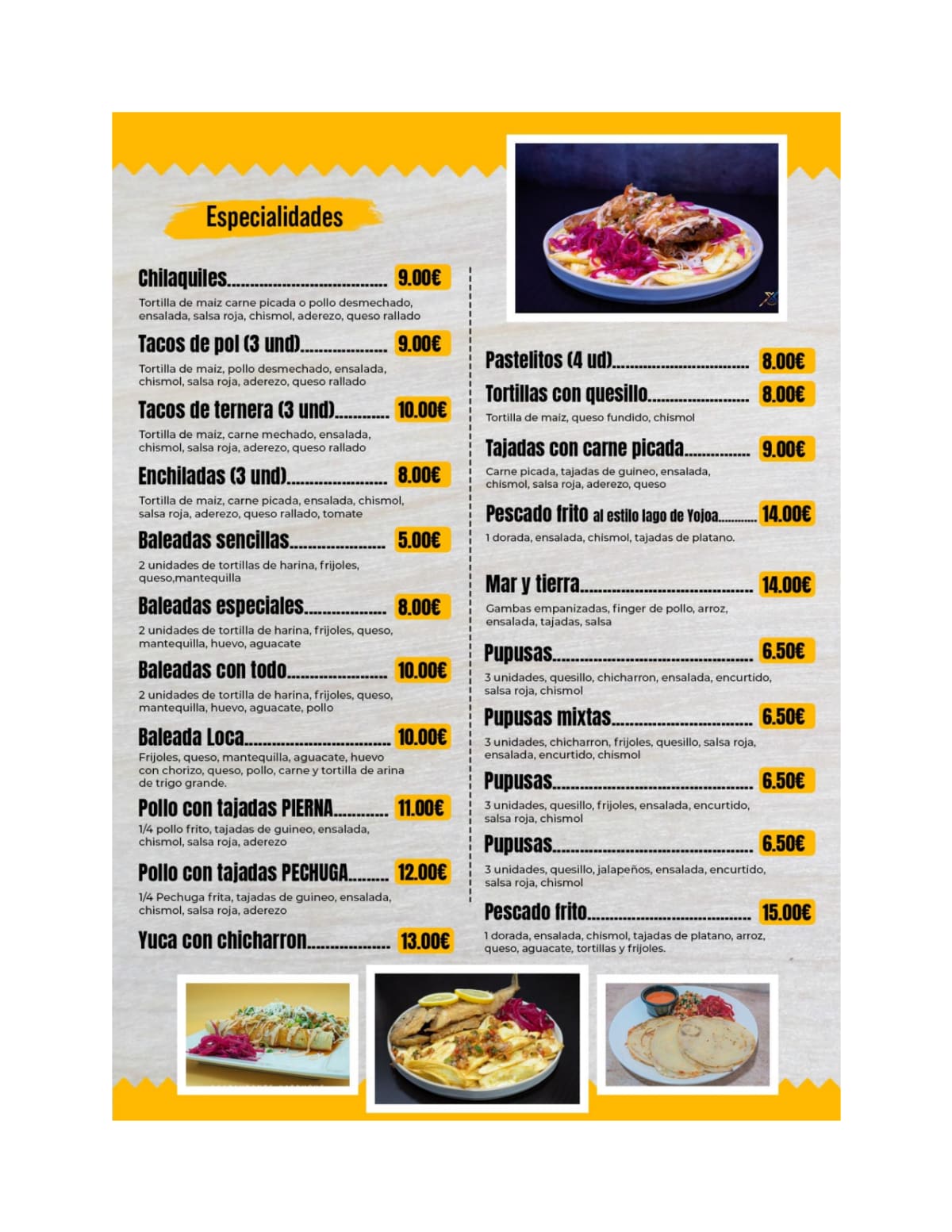 Xatruch's - Alejandro Sánchez menu