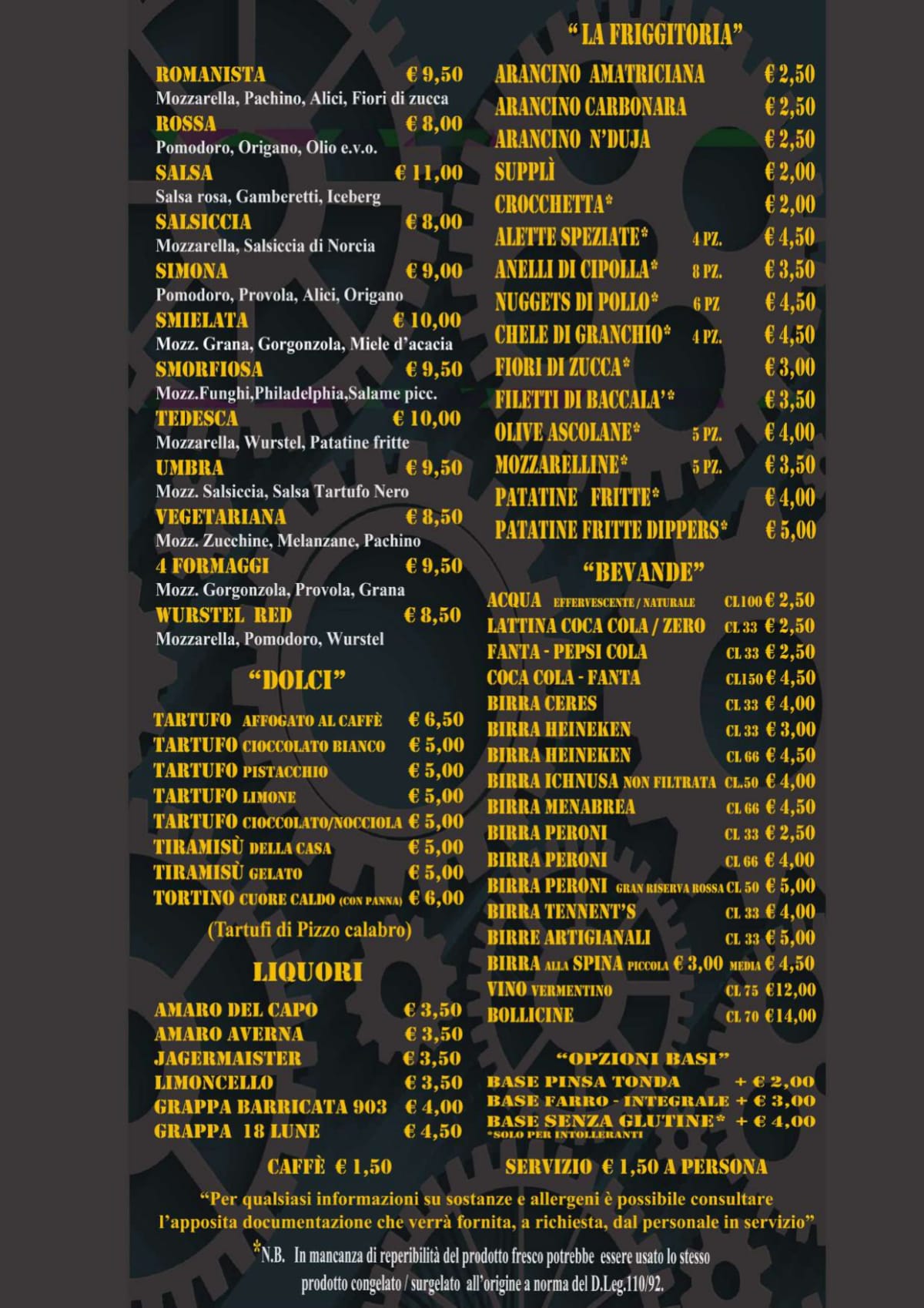 Menù completo e carta 2024 Pizza in Piazza a Roma TheFork