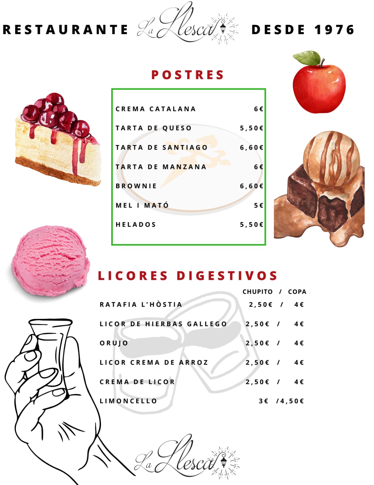 La Llesca menu