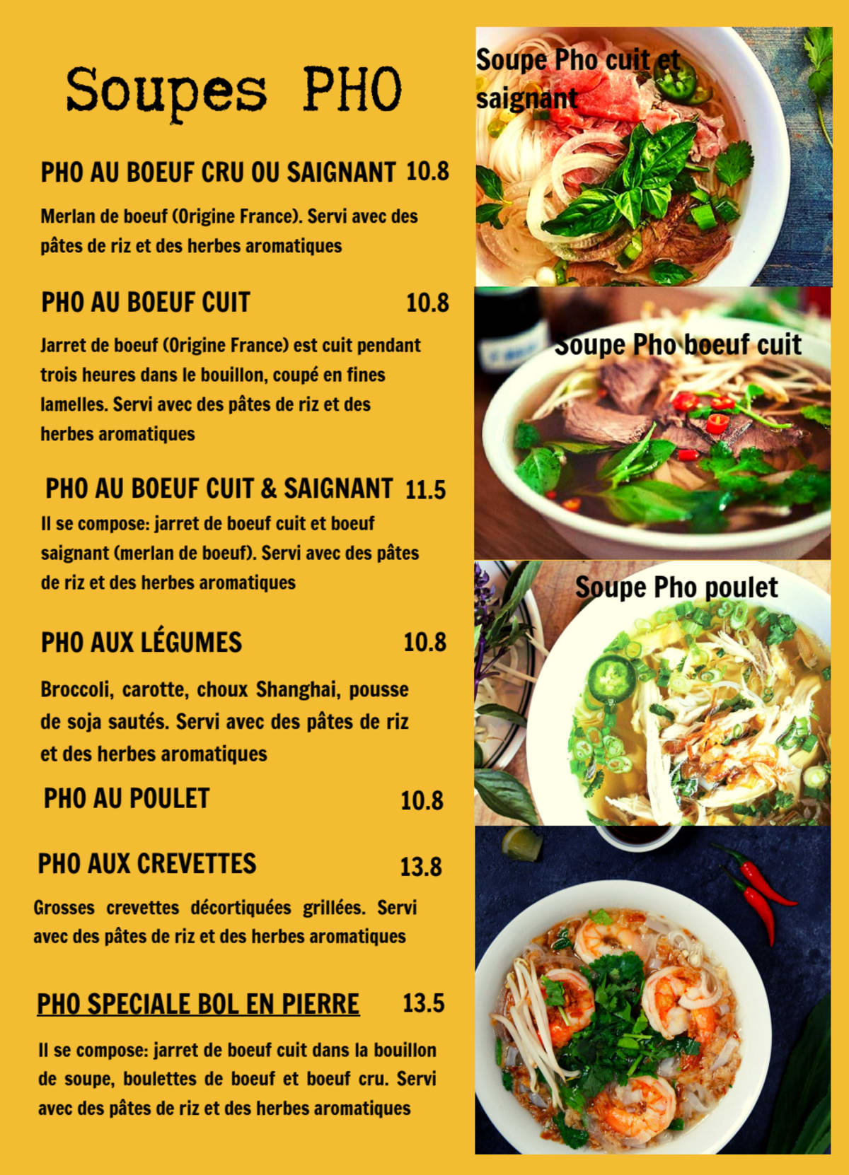 Ha Long Bay menu