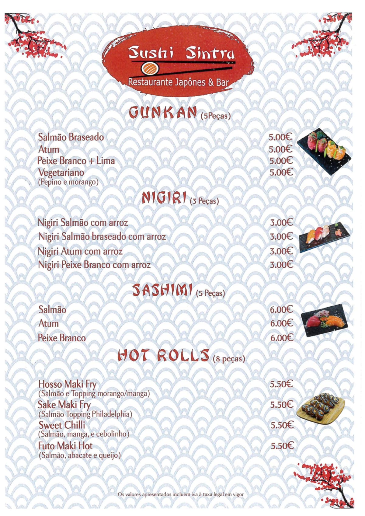 Sushi Sintra  menu