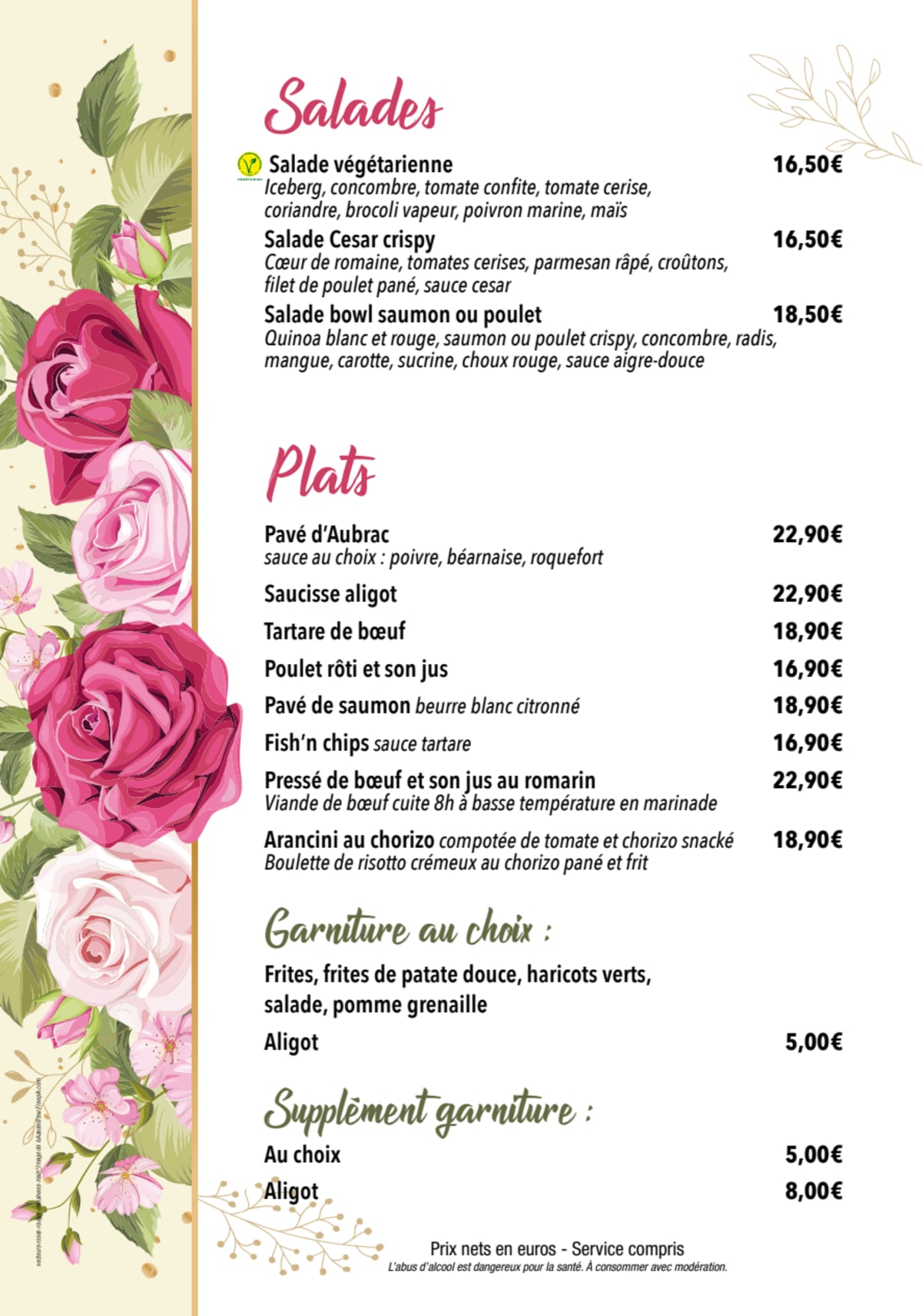 Menu 2024 Cafe Marie Rose in Paris TheFork