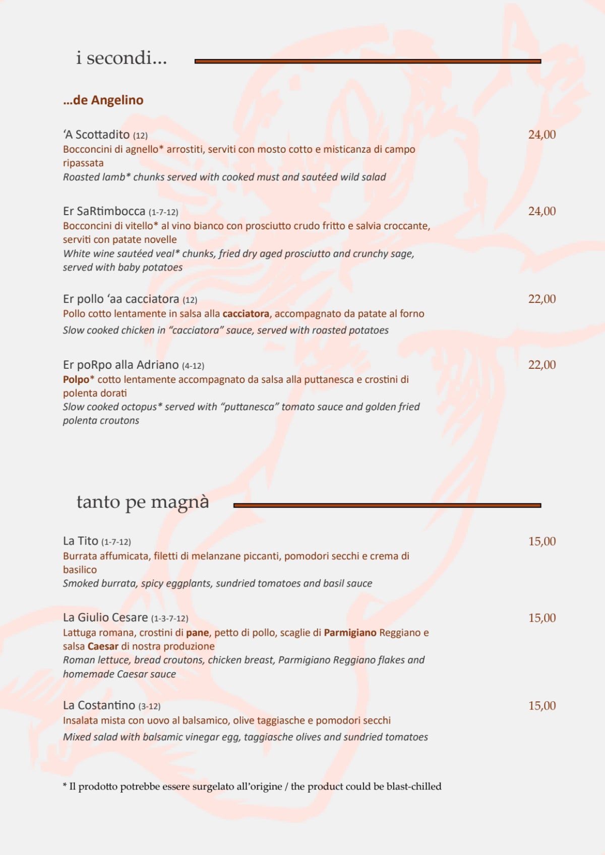 Osteria Angelino dal 1899 menu