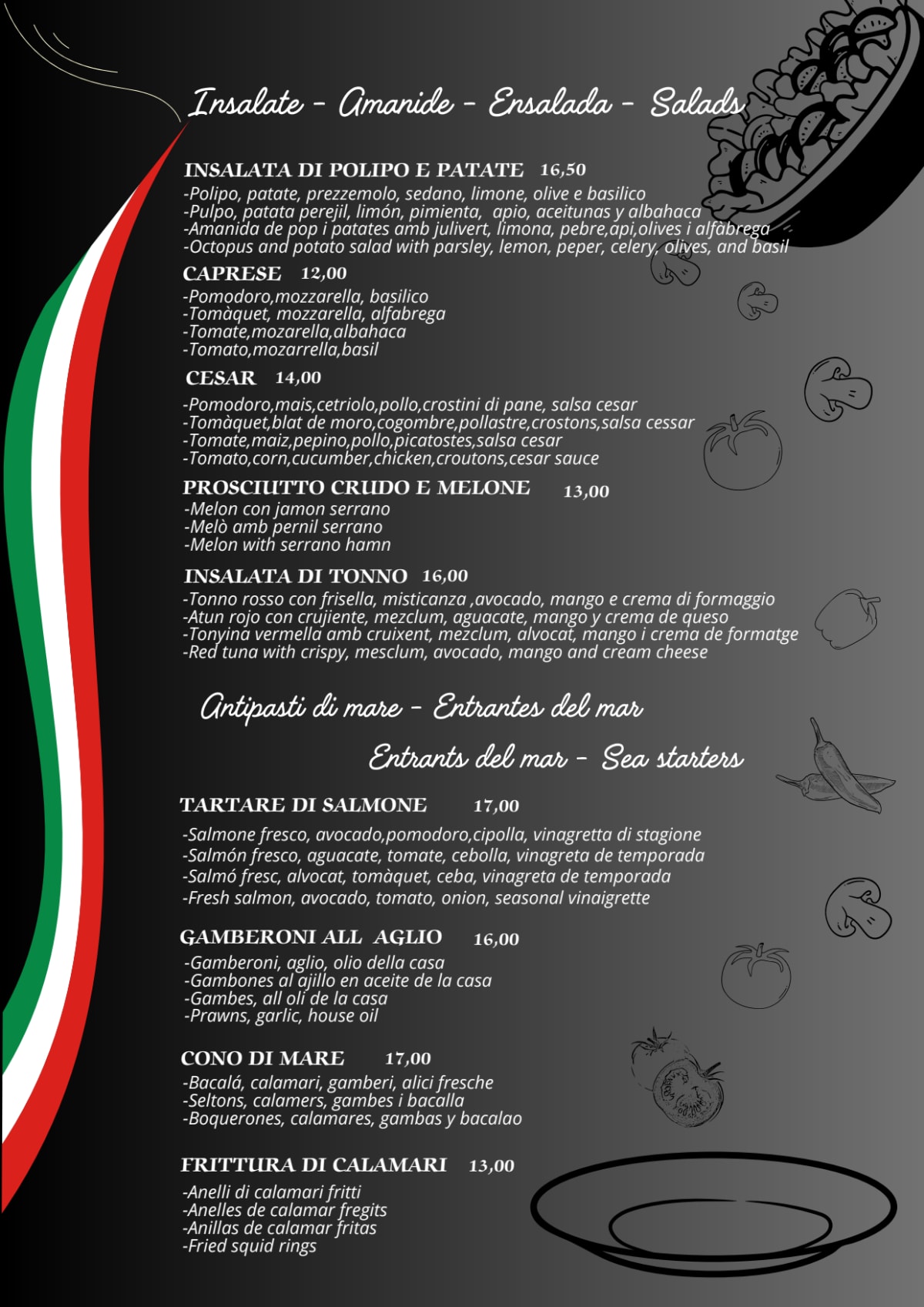 La Piazzetta GranVia menu