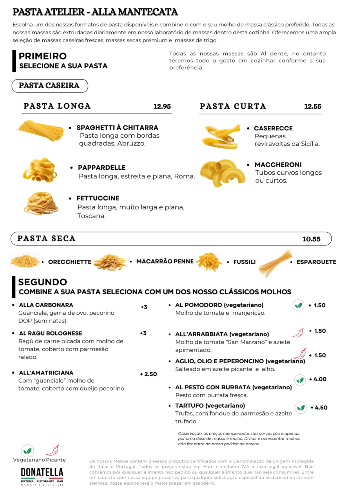 Ristorante Donatella menu