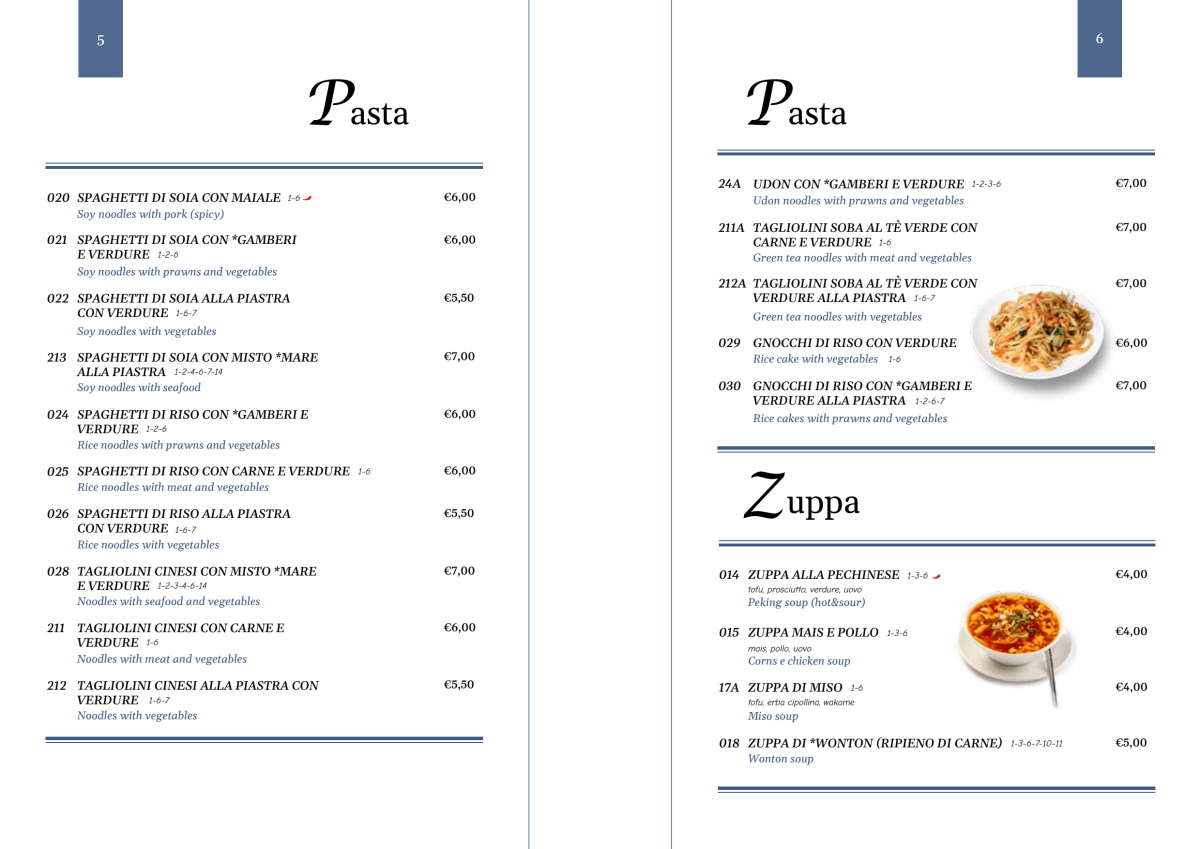 Naviglio menu