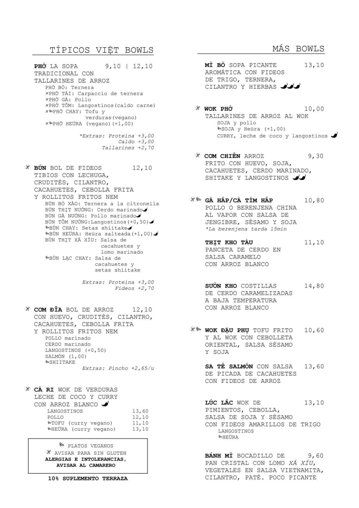 Món Việt menu