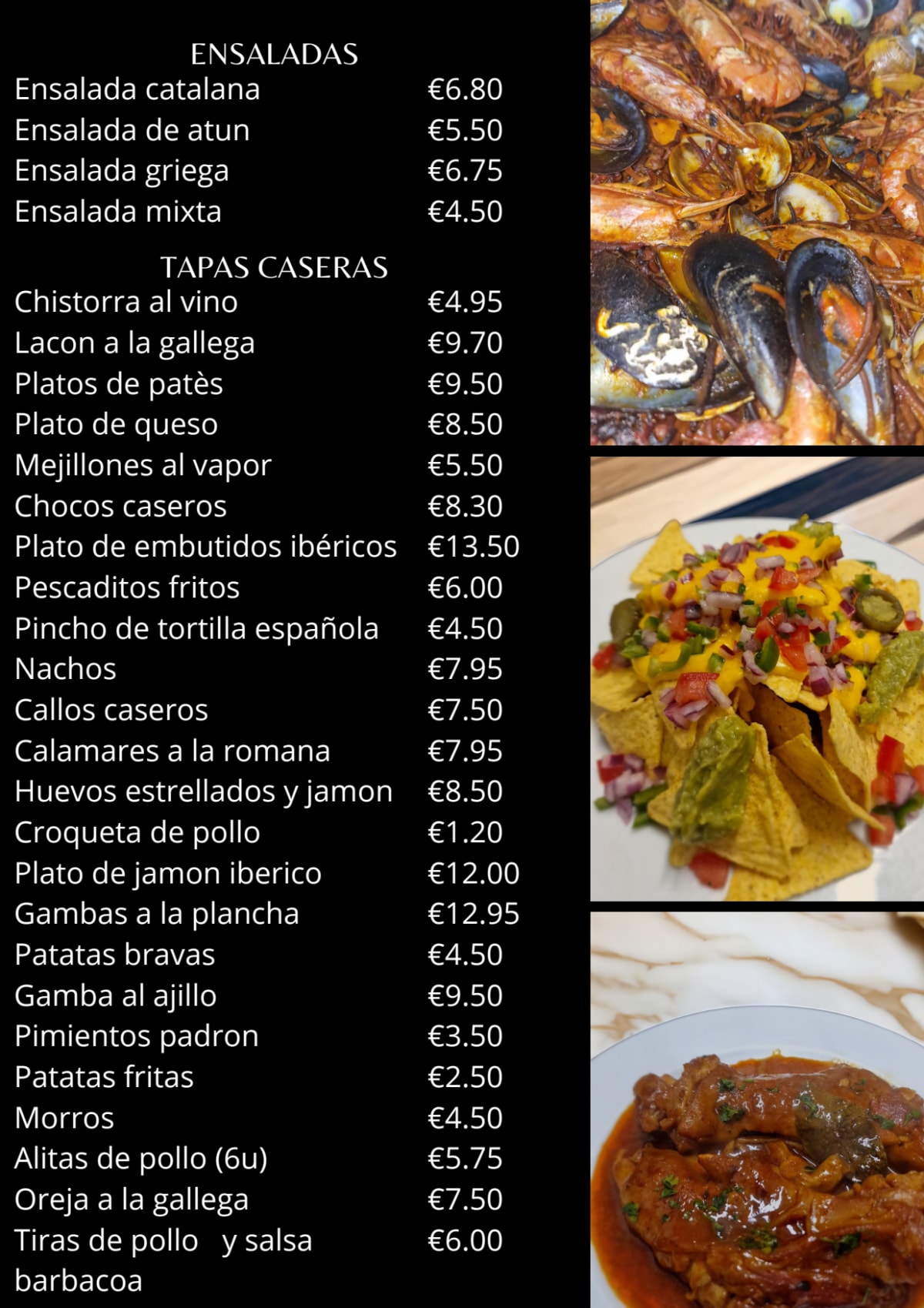 El Barco menu