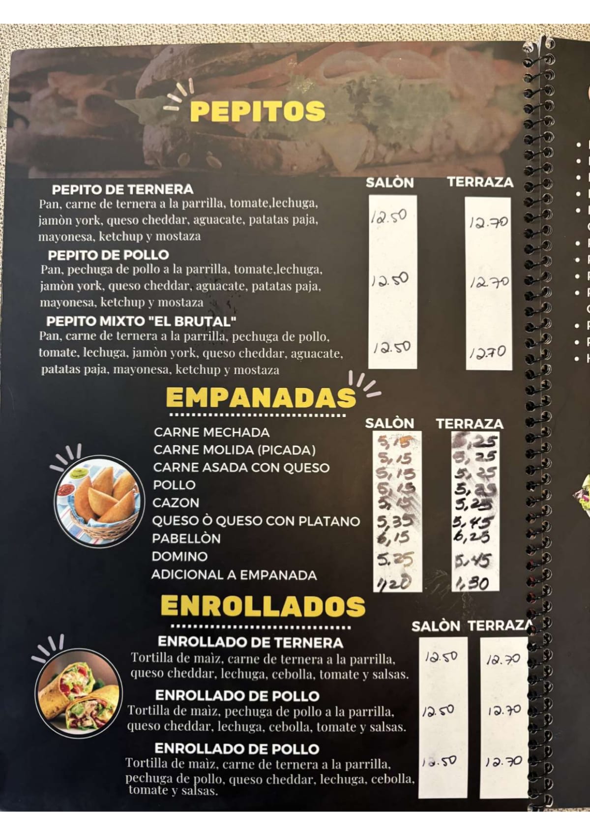 La Taguara menu