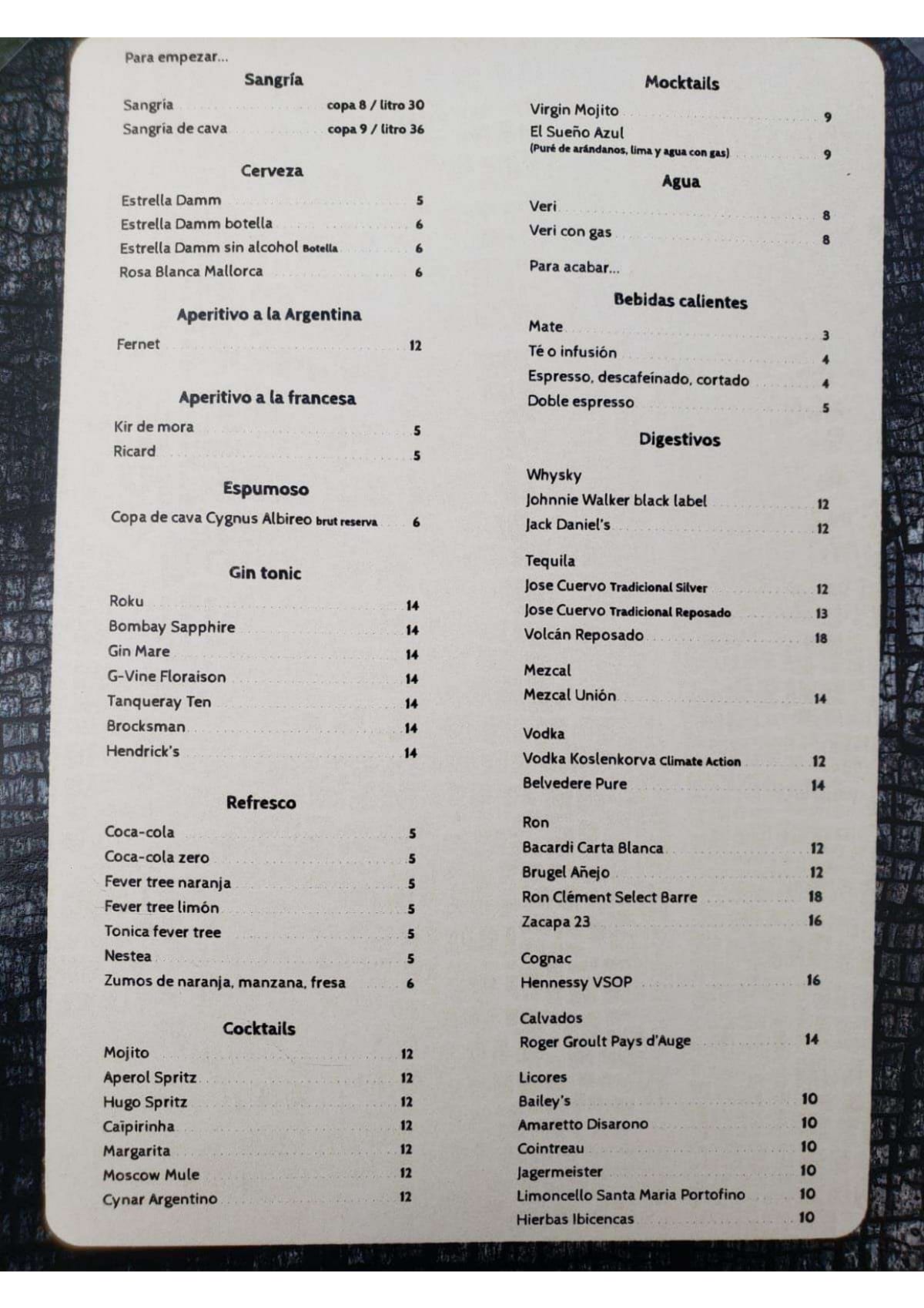 Menù completo e carta 2022 La Bombonera a Eivissa TheFork