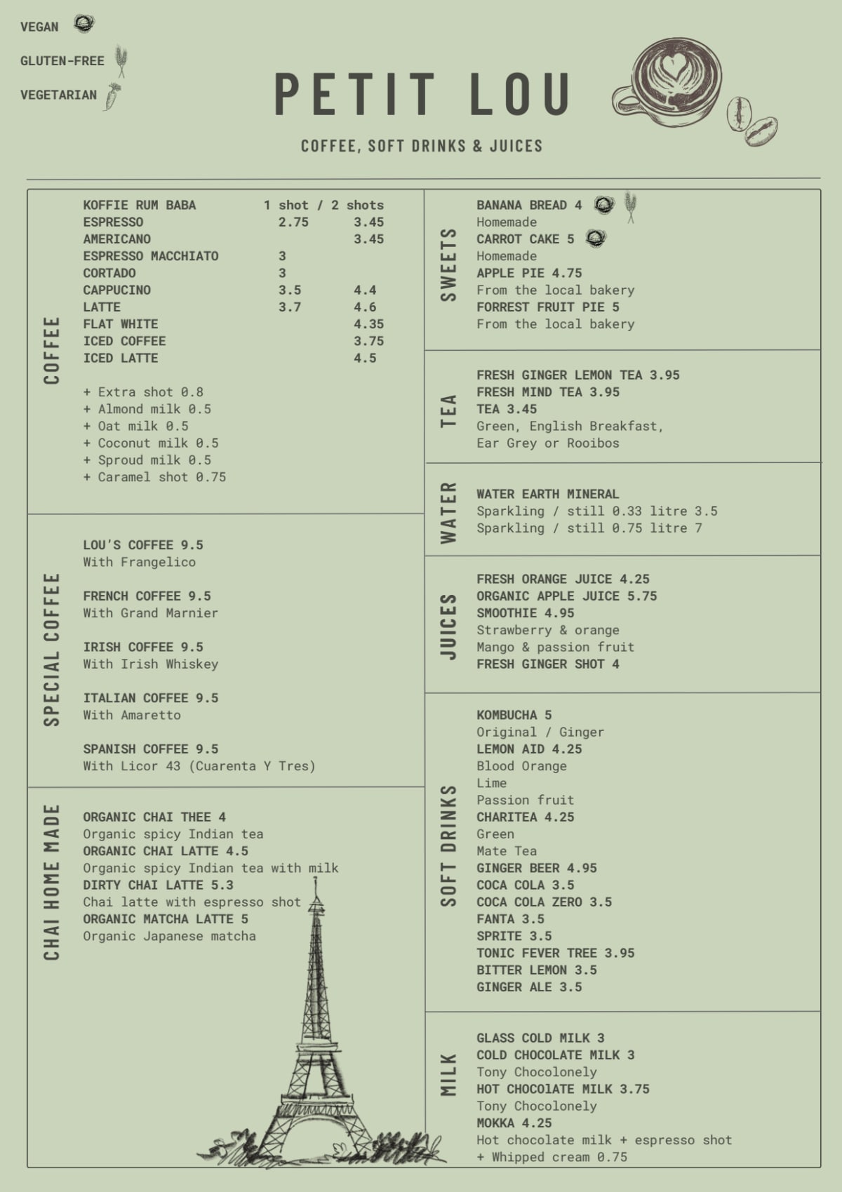 Petit Lou Brasserie menu