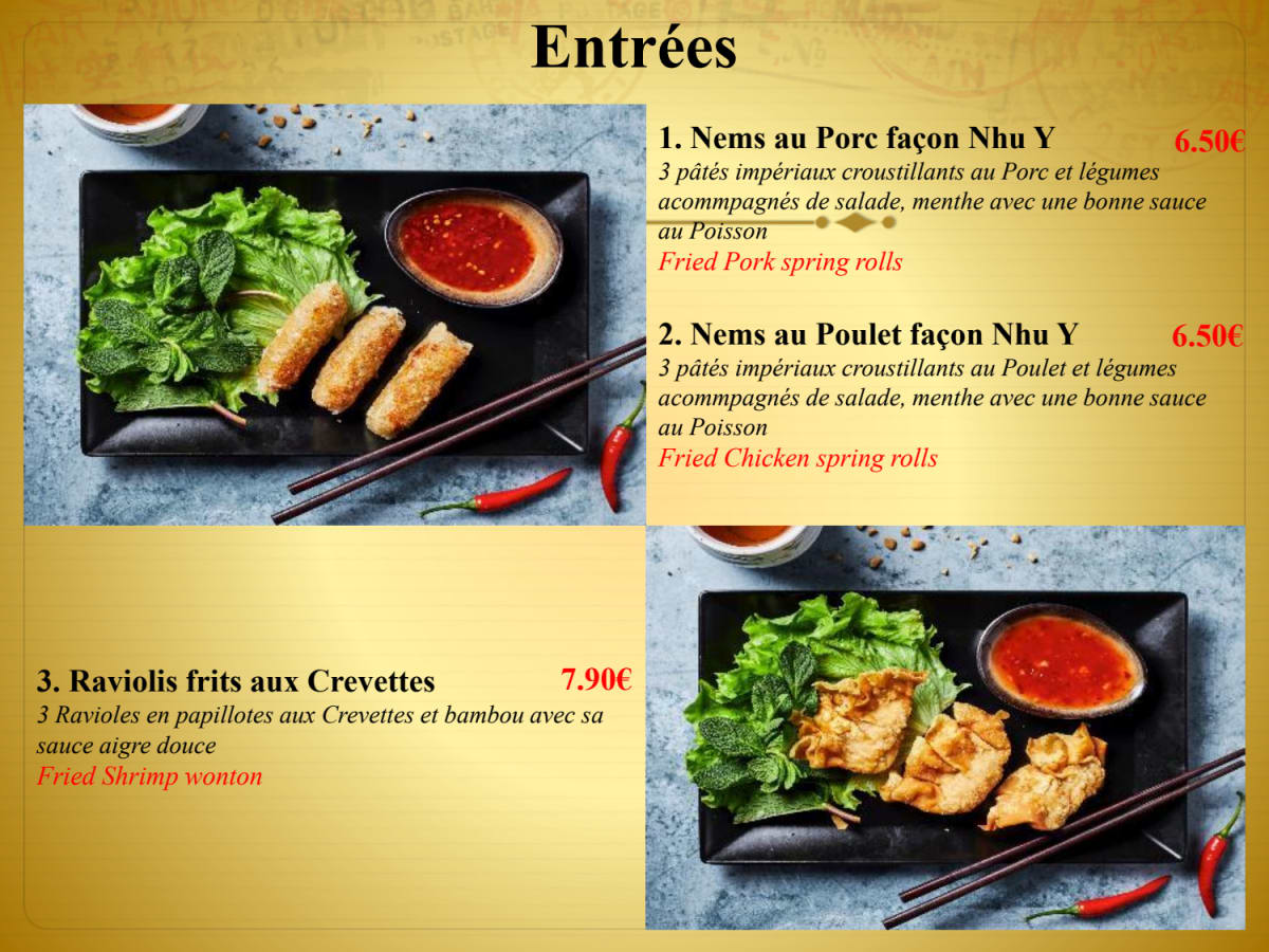 Makuisine Viet menu