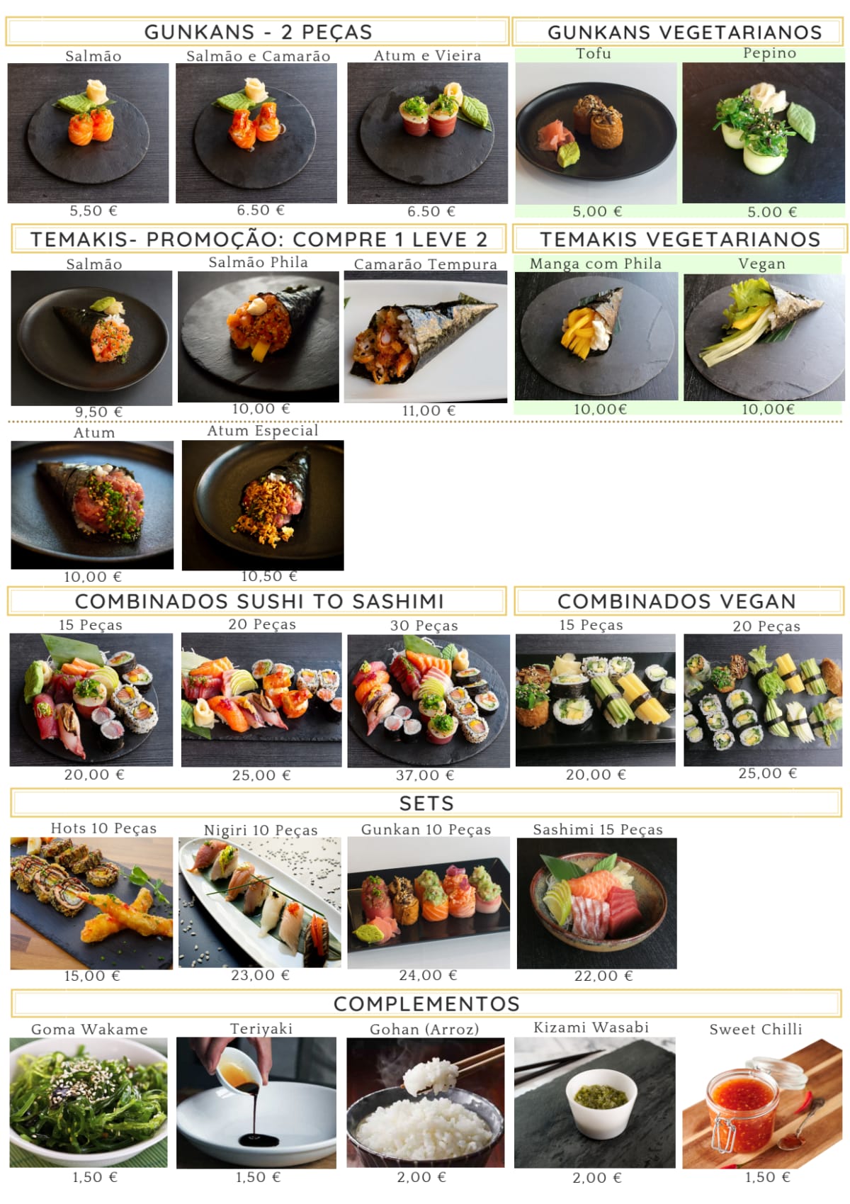 Lisbon Sushi Club menu