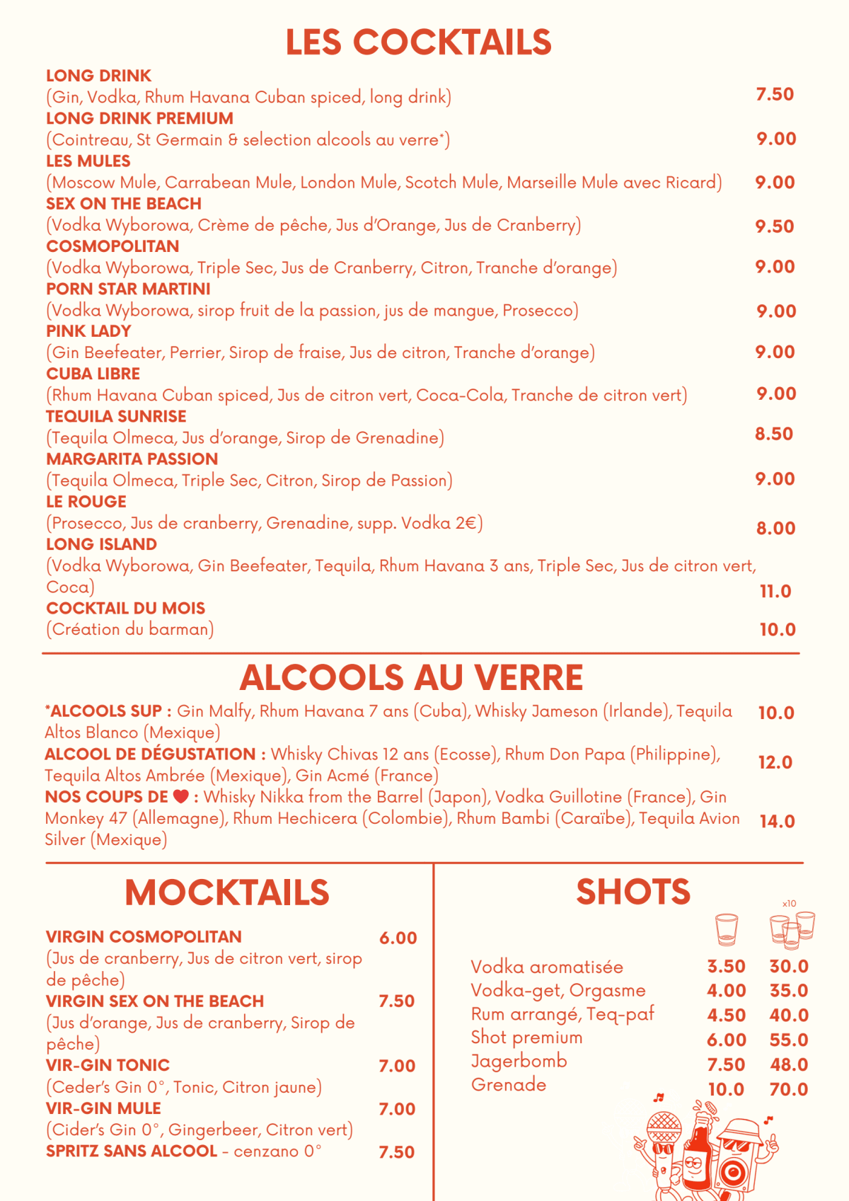 La Cadière menu