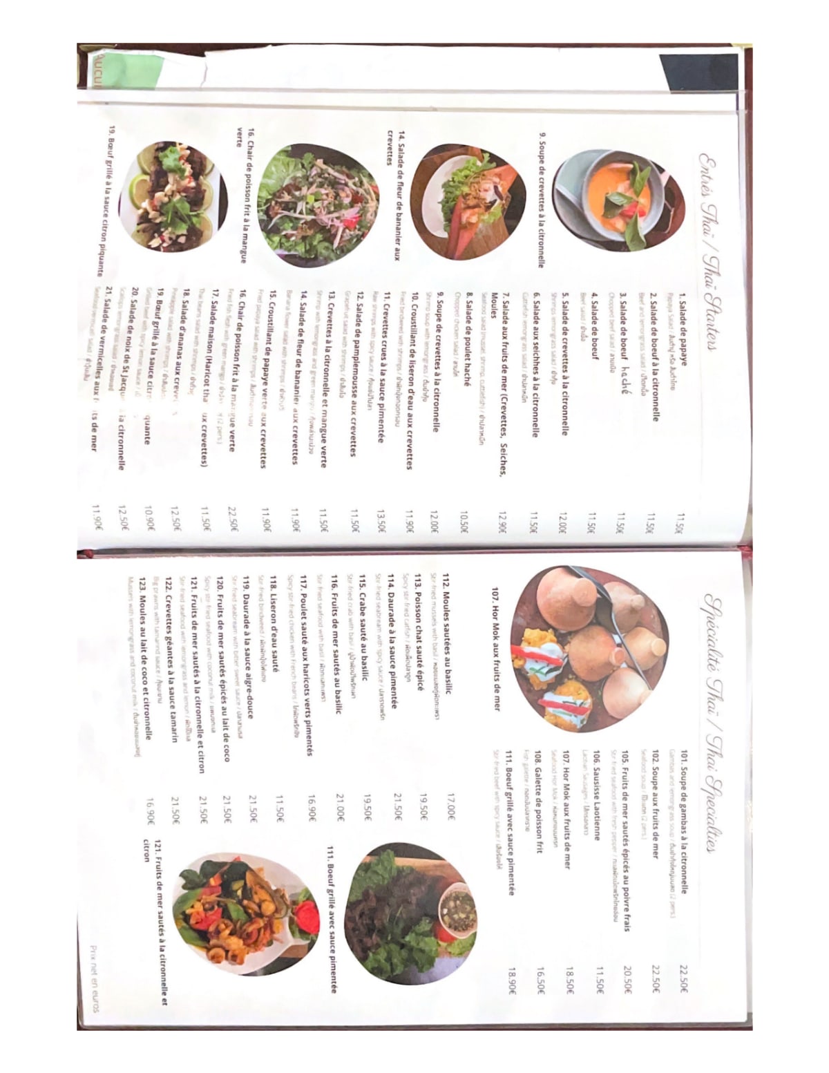 SUKHOTHAI menu