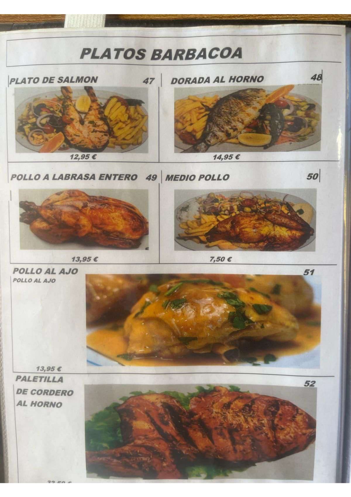 Ziralla menu