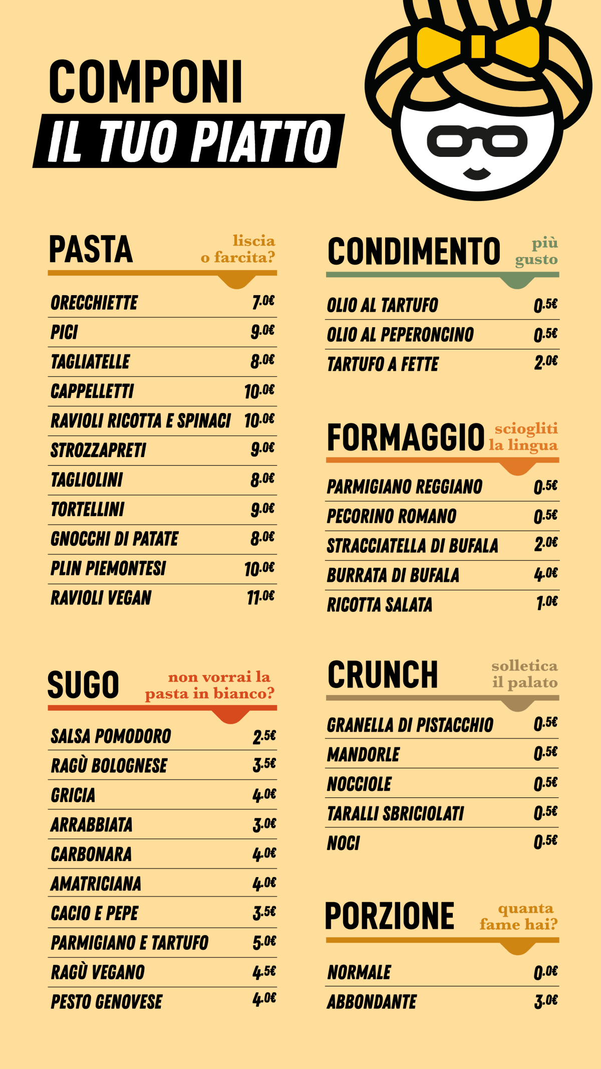 Fresca Pasta Club menu