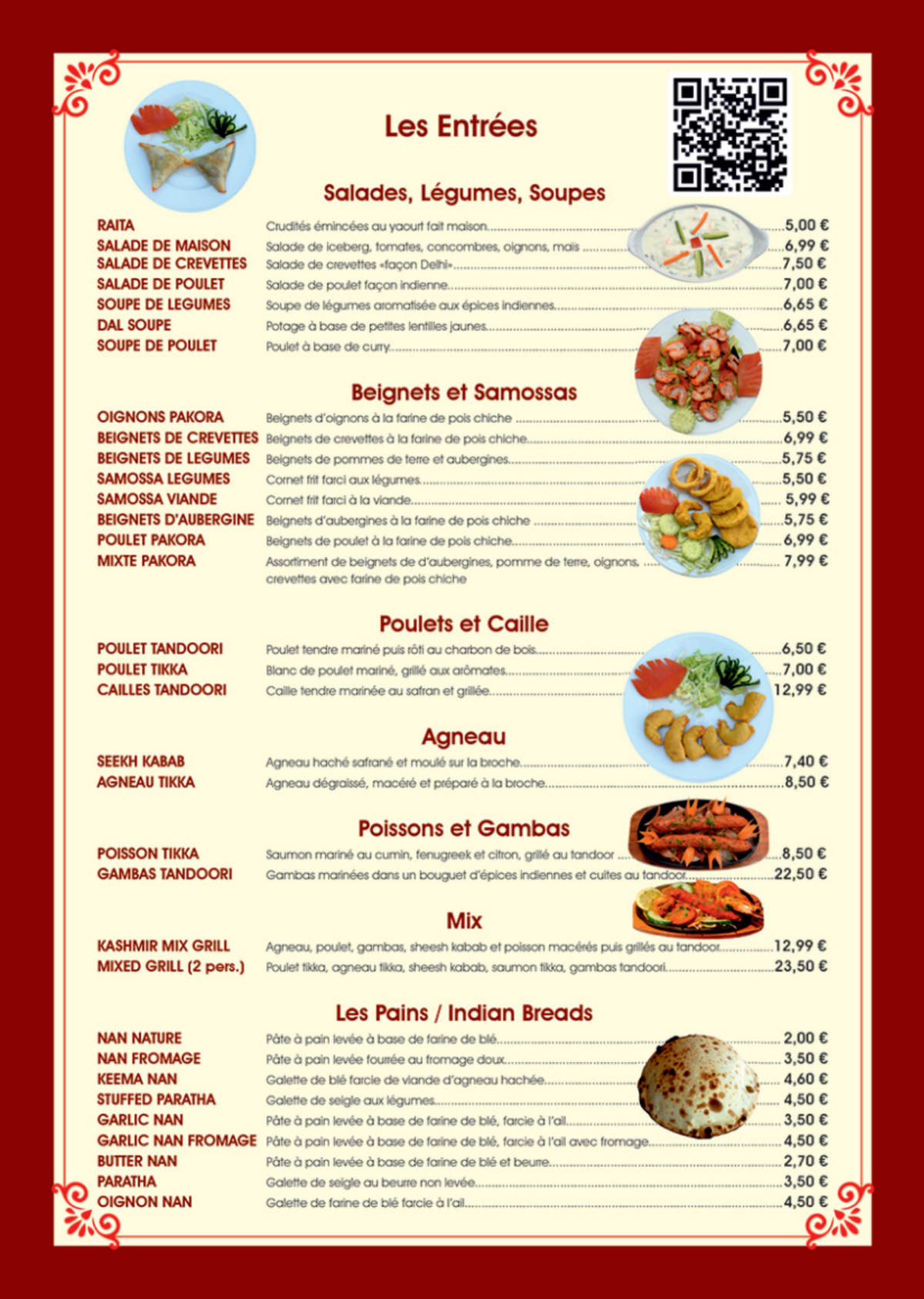 Kashmir Café menu
