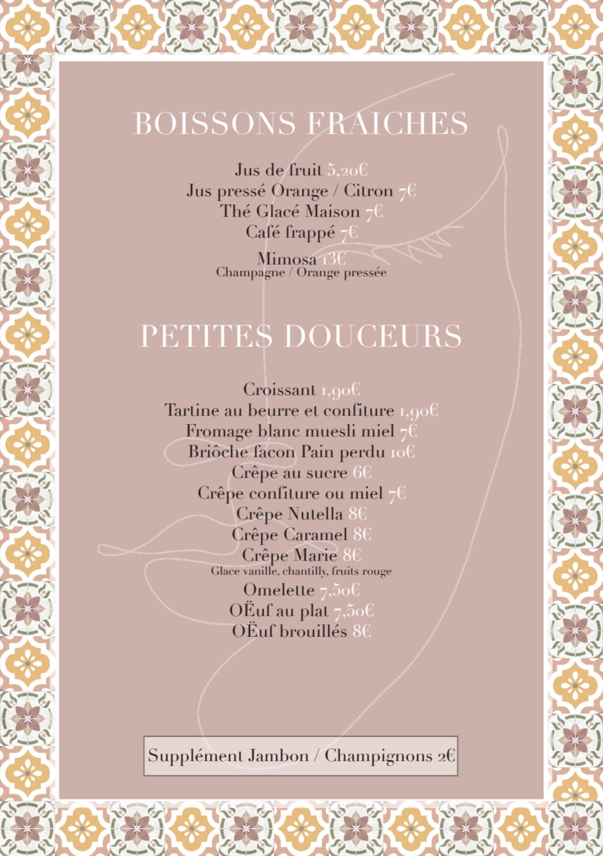 Chez Marie menu