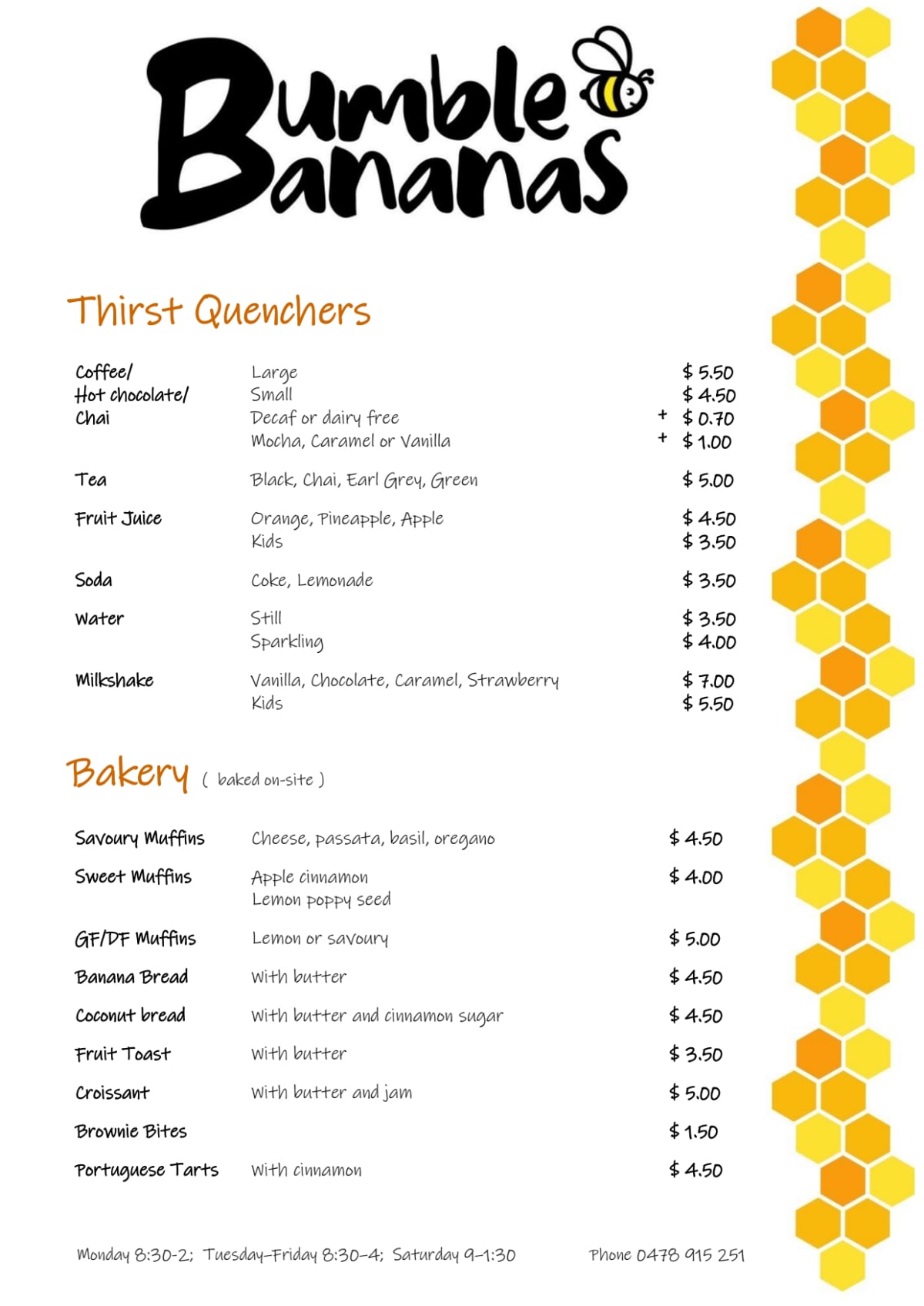 Carte et Menus 2024 Bumble Bananas à Wyoming TheFork