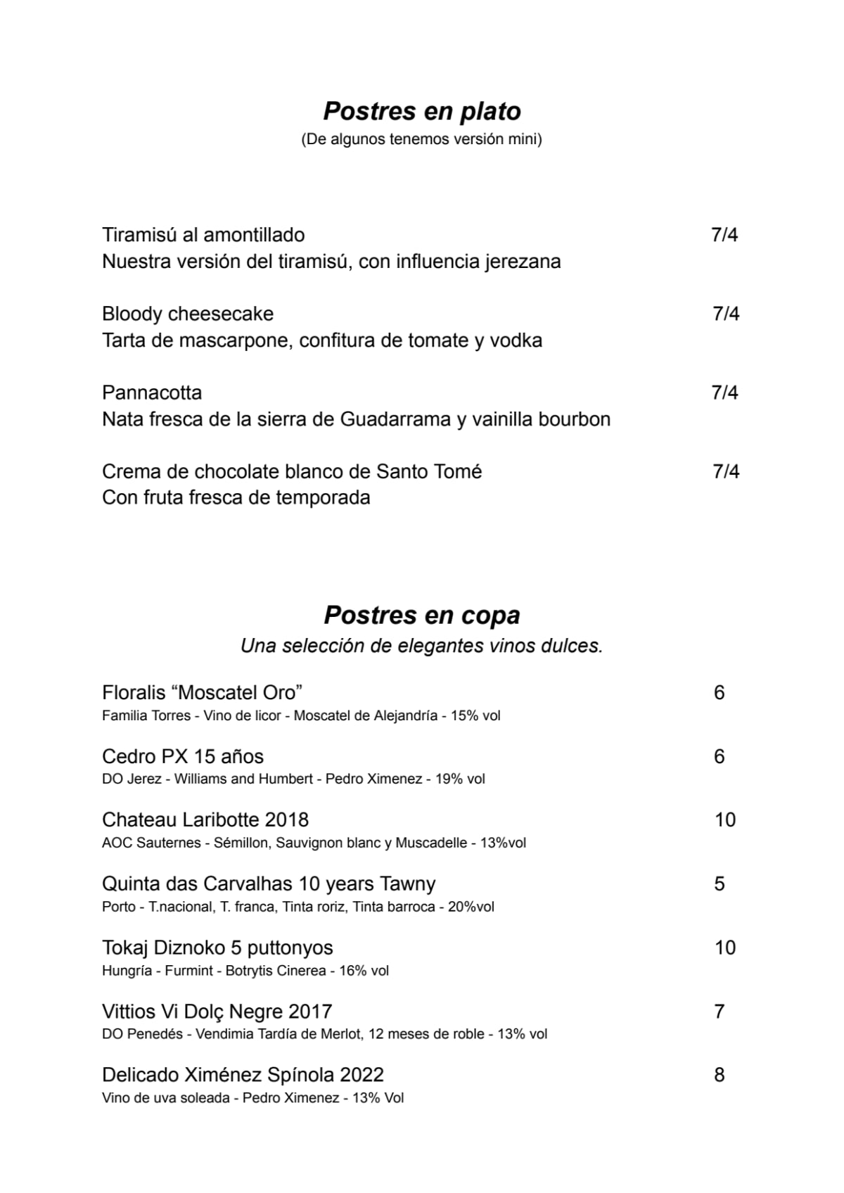 La Burbujería menu