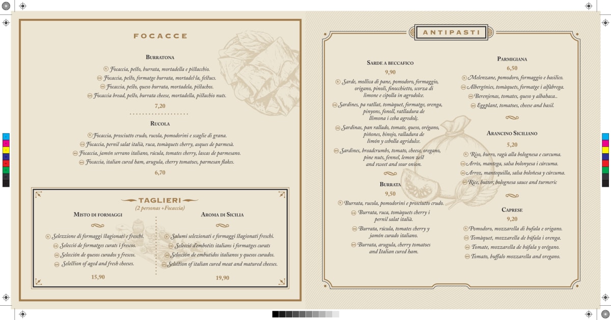 Aroma di Sicilia menu