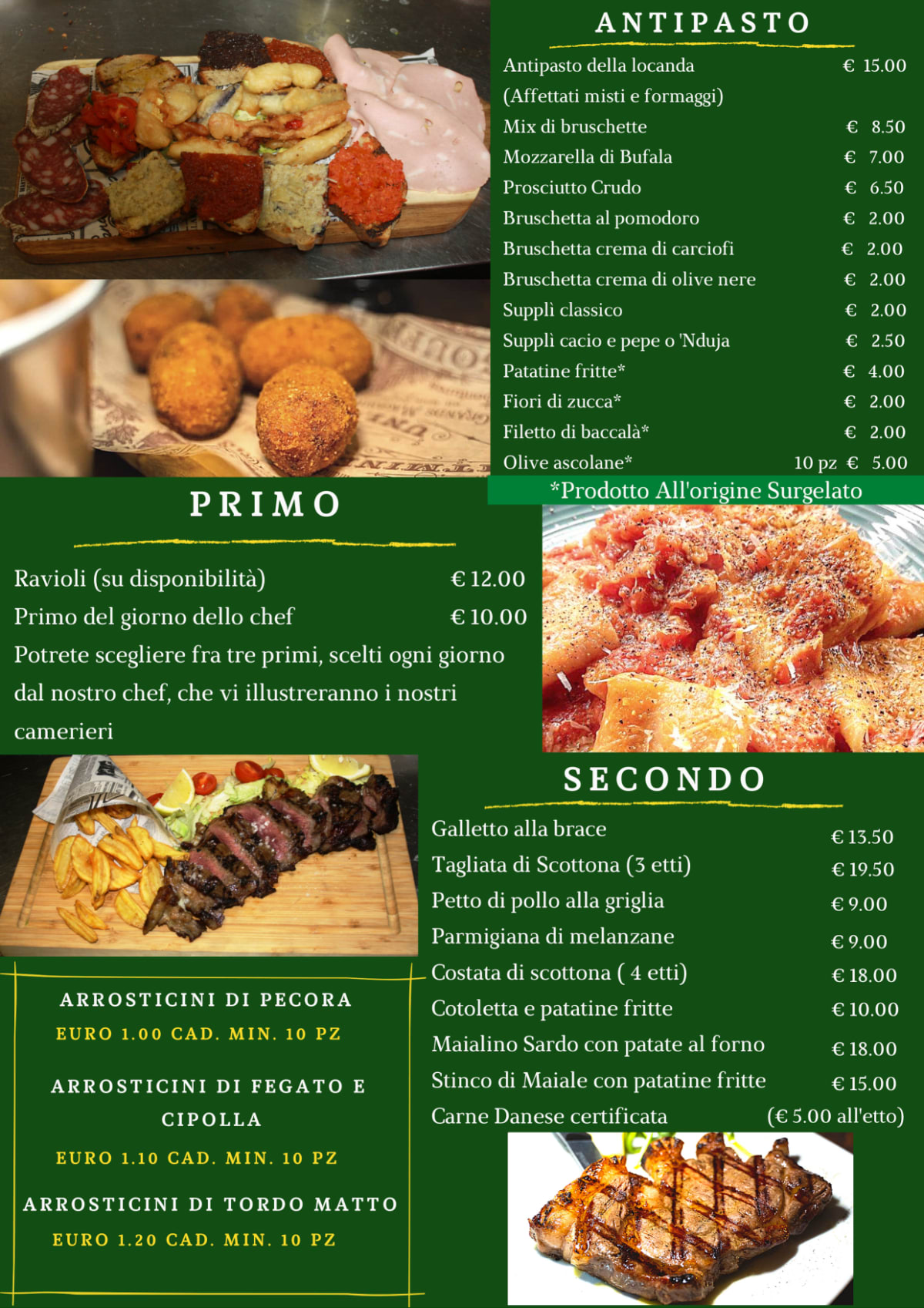 La Locanda Nel Parco menu