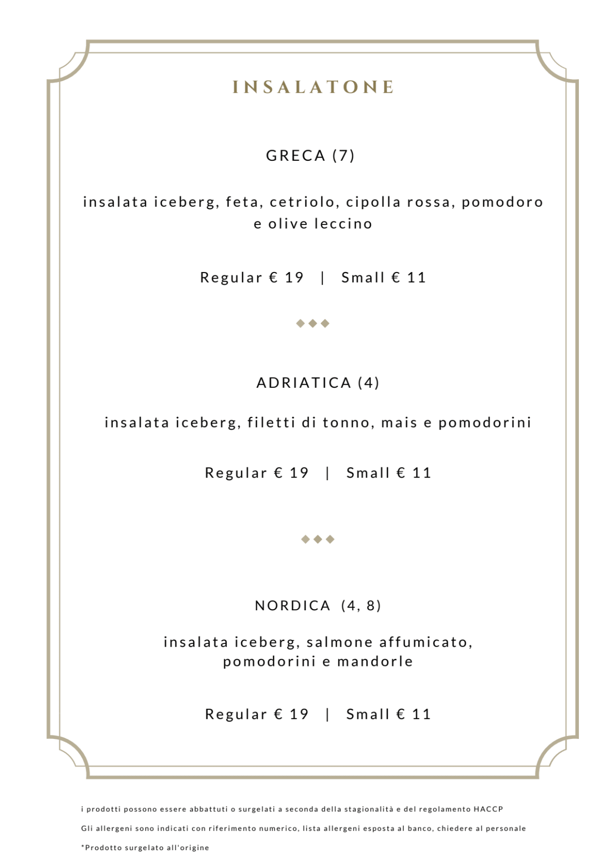 Ramo Bistrot menu