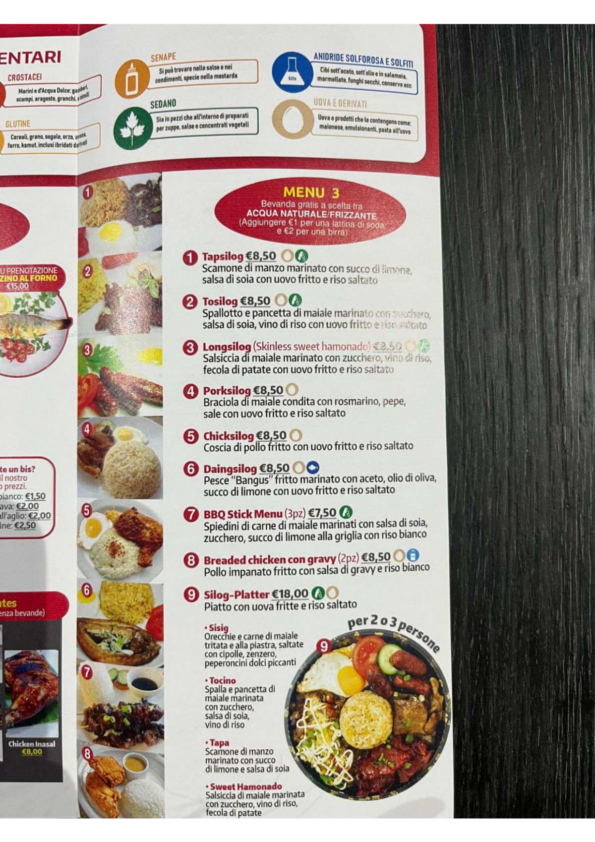 Commissary Select Restaurant menu