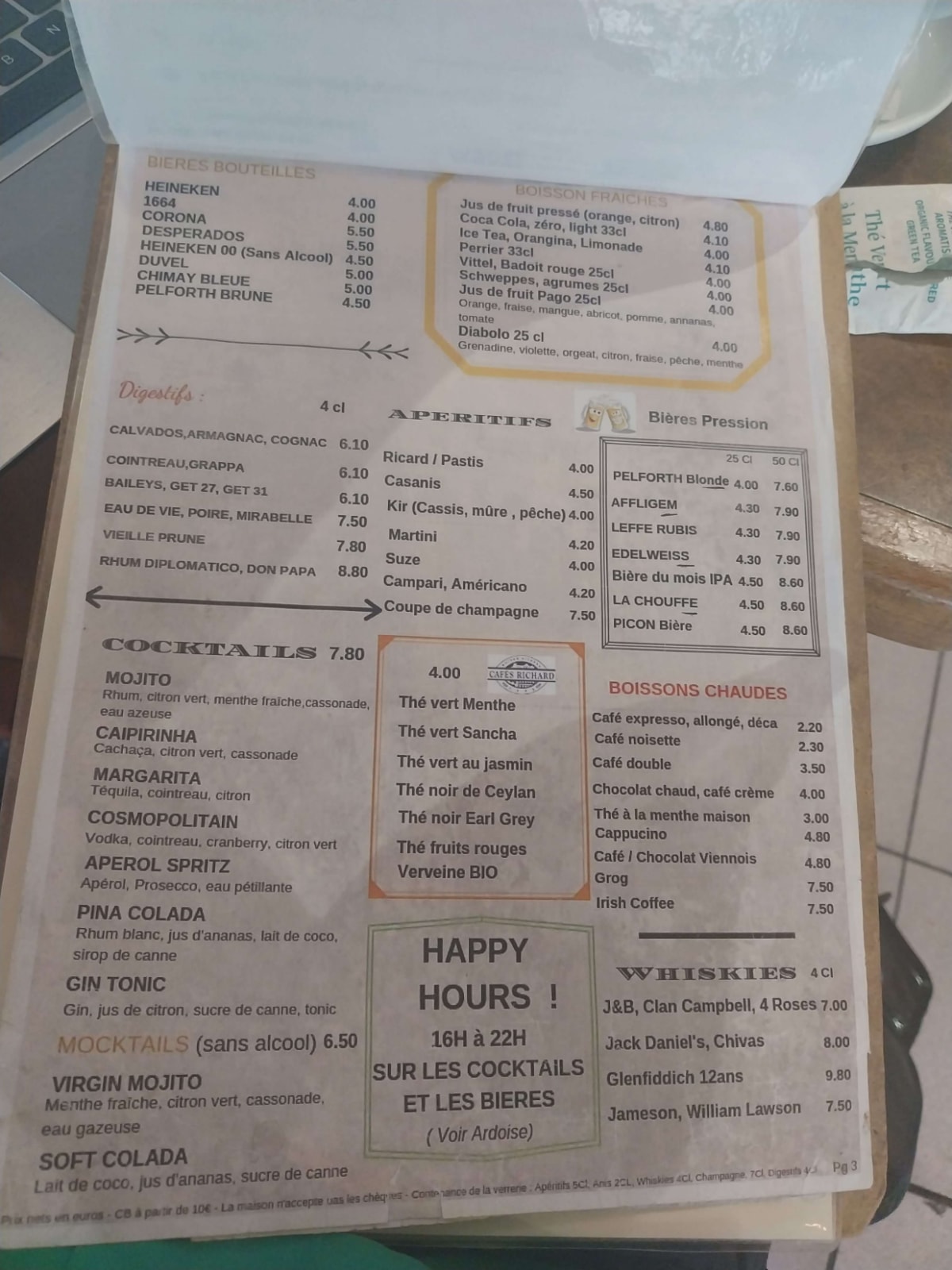 La Nouvelle Gare menu