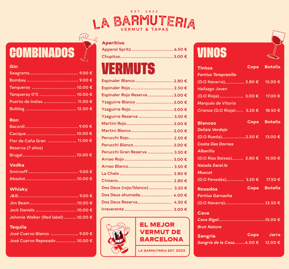 La Barmutería menu