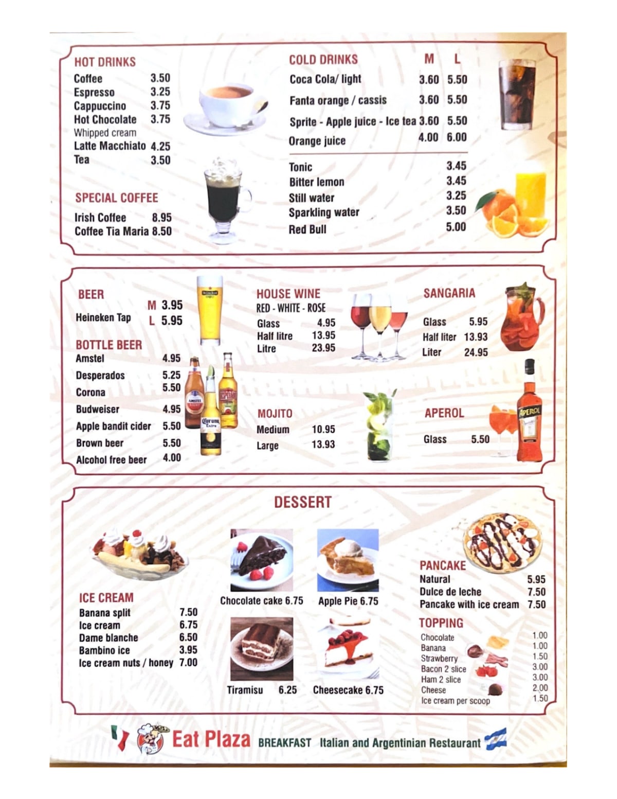 Eat Plaza Restaurant menu