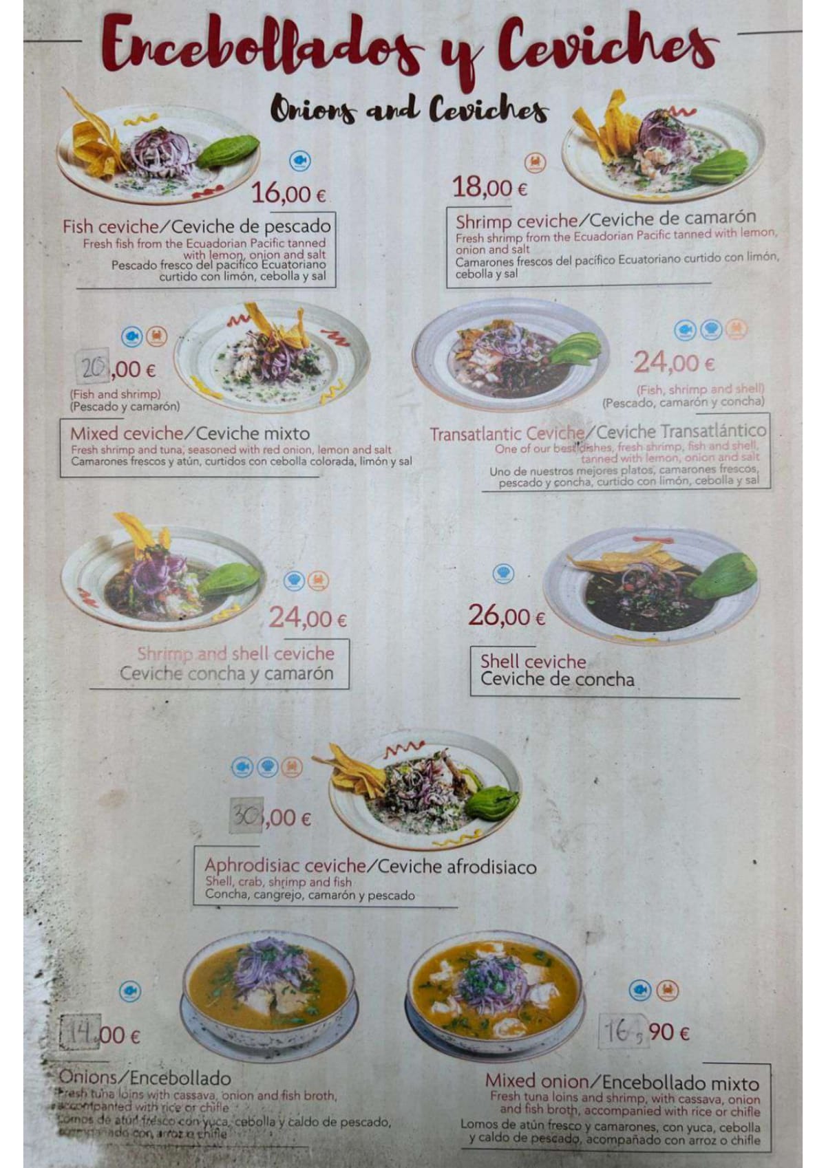 El Manaba - Aribau menu