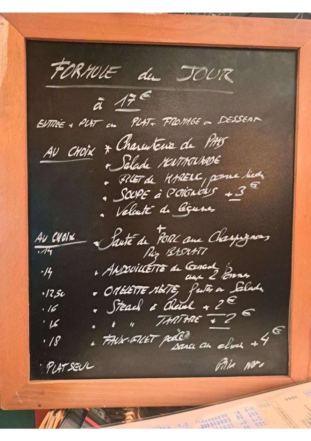 Le Mistral menu