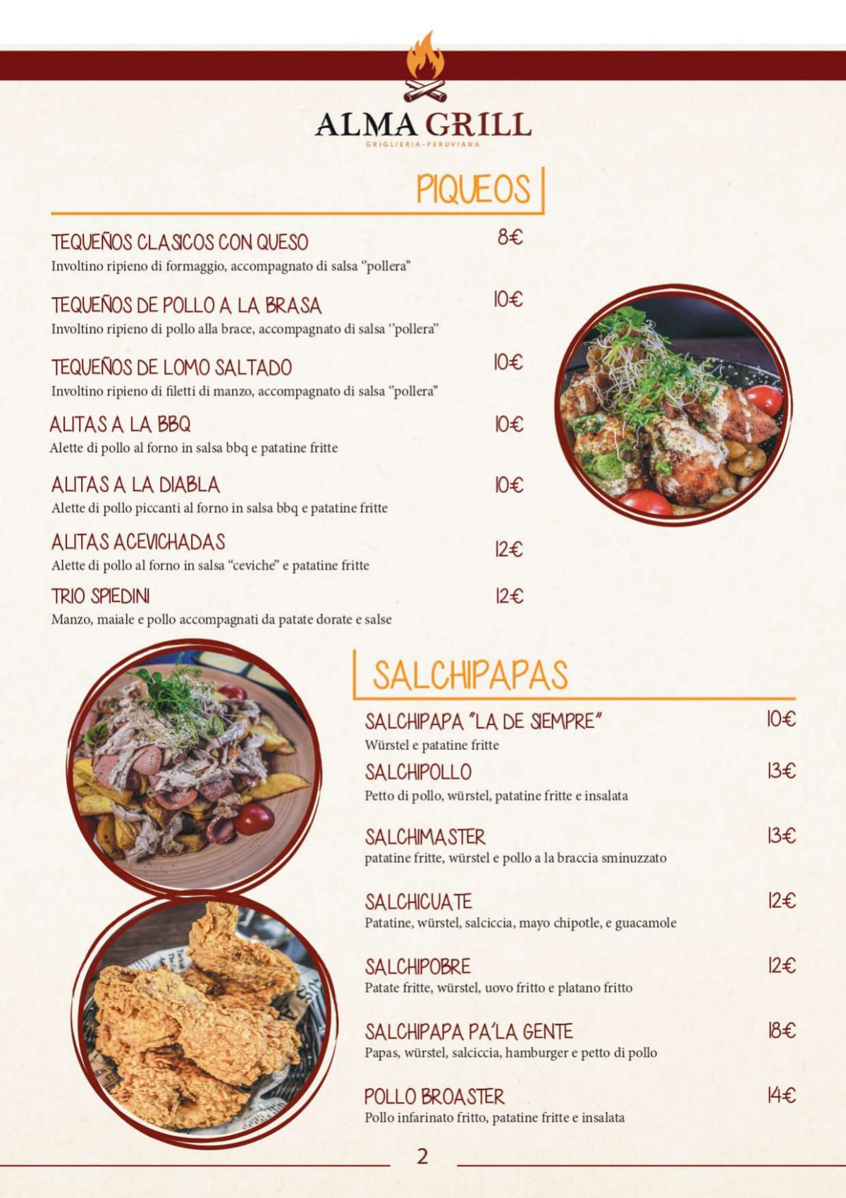 ALMA GRILL menu