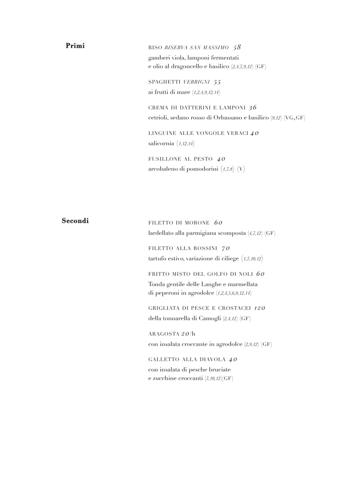 Menu 2024 - Splendido Grill in Portofino | TheFork