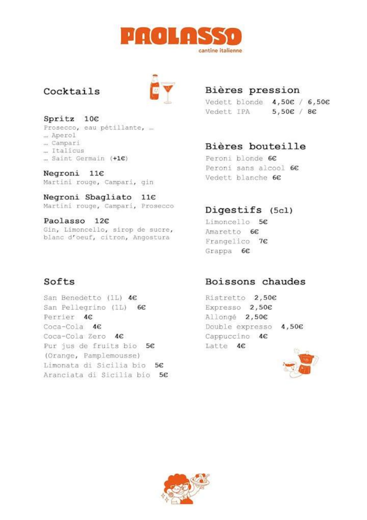 Paolasso menu