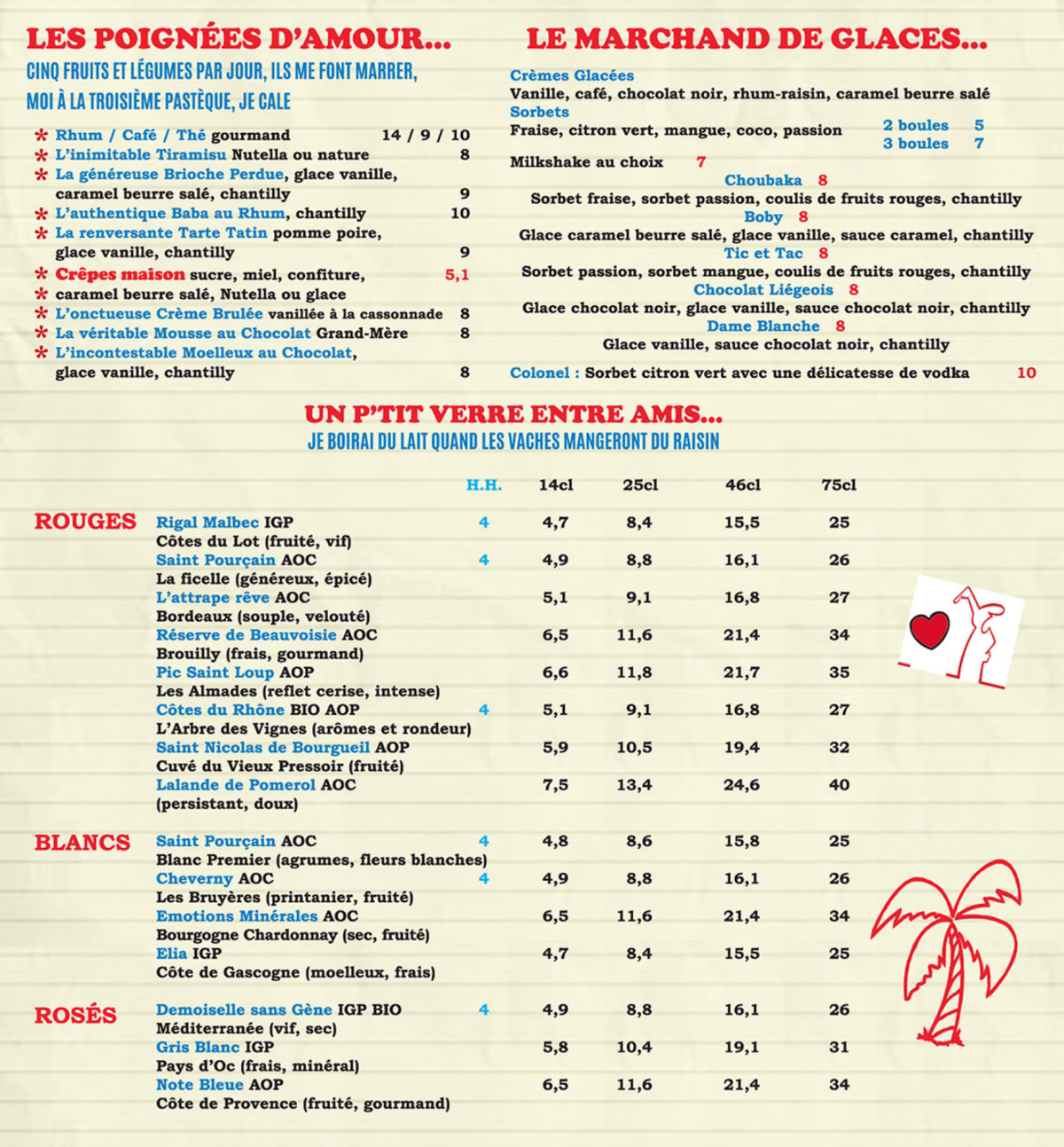 La Cantine de Vincennes menu