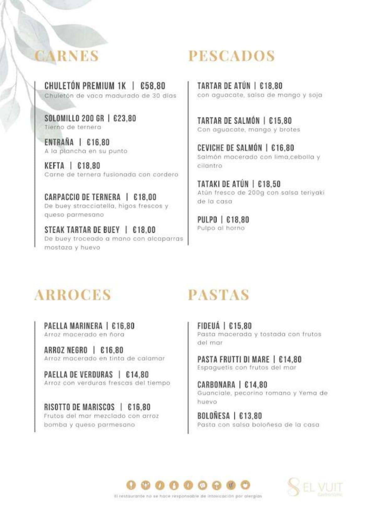 El Vuit Gastronòmic menu