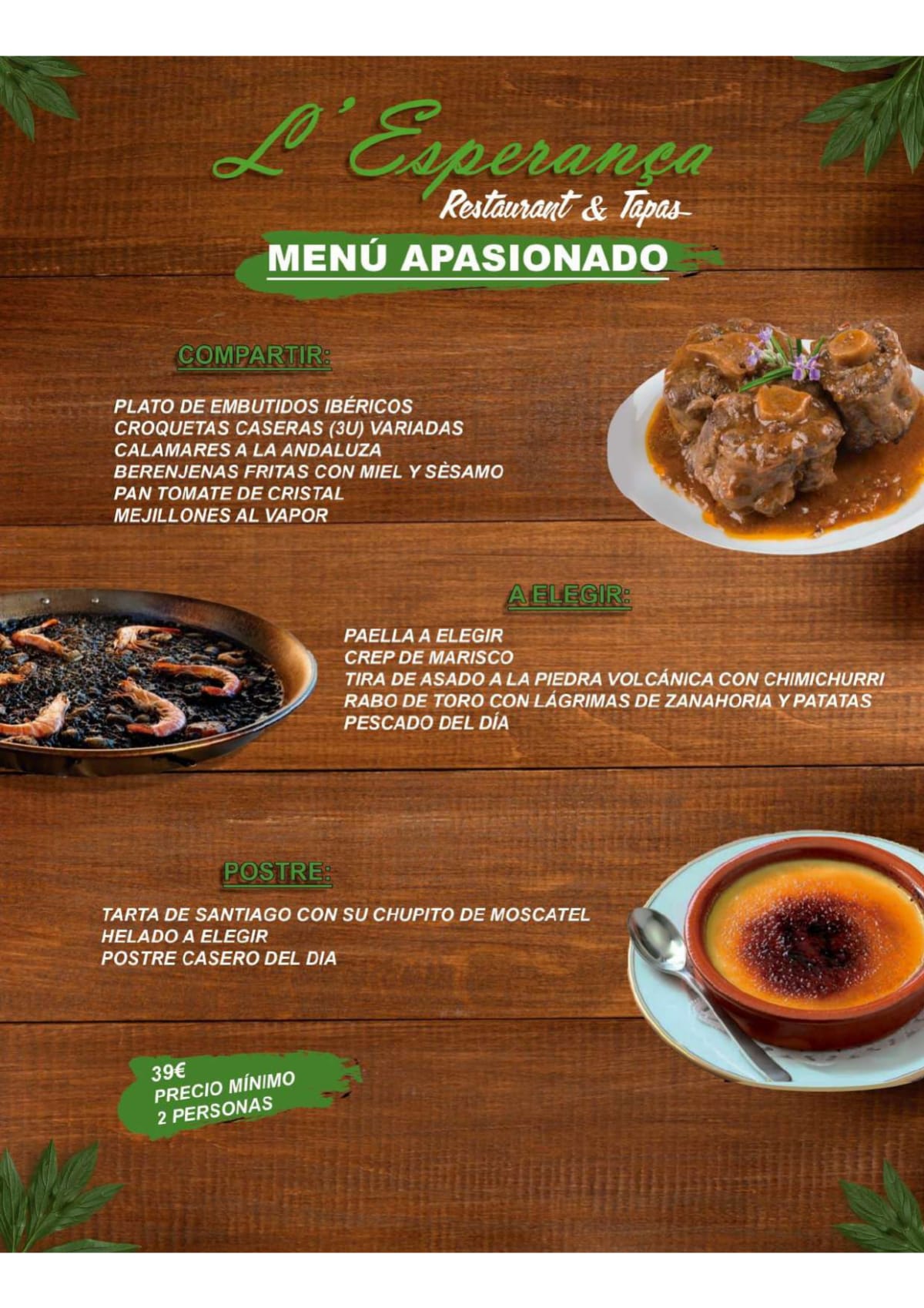 L' Esperança menu