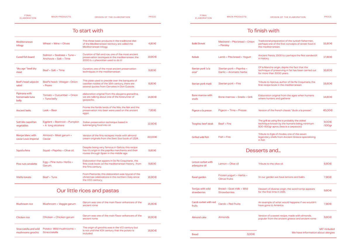 Dos Pebrots menu