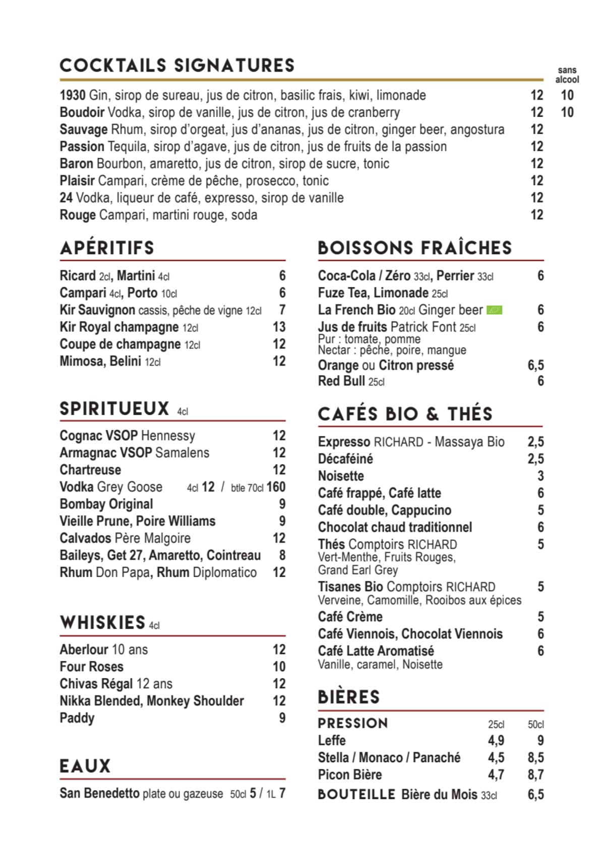 Le Pompon by Bistro Saint Dominique menu